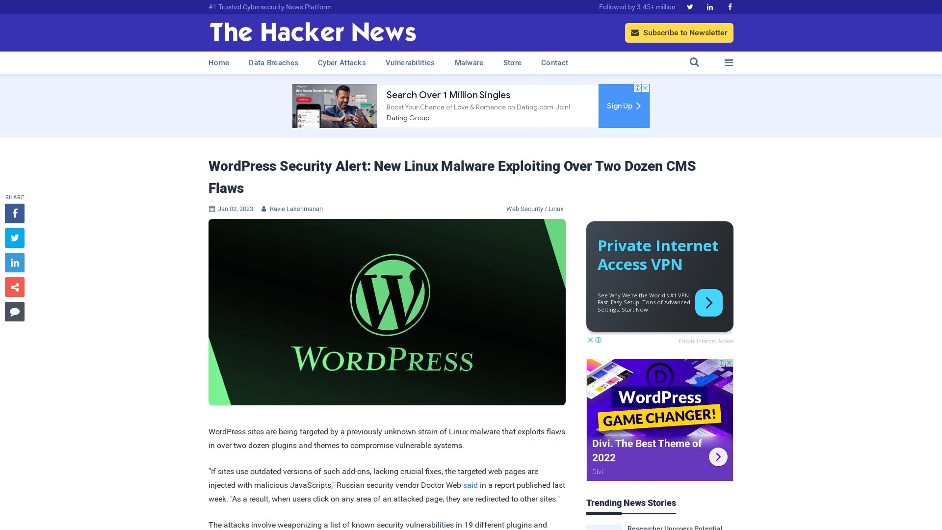 WordPress Security Alert: New Linux Malware Exploiting Over Two Dozen CMS Flaws