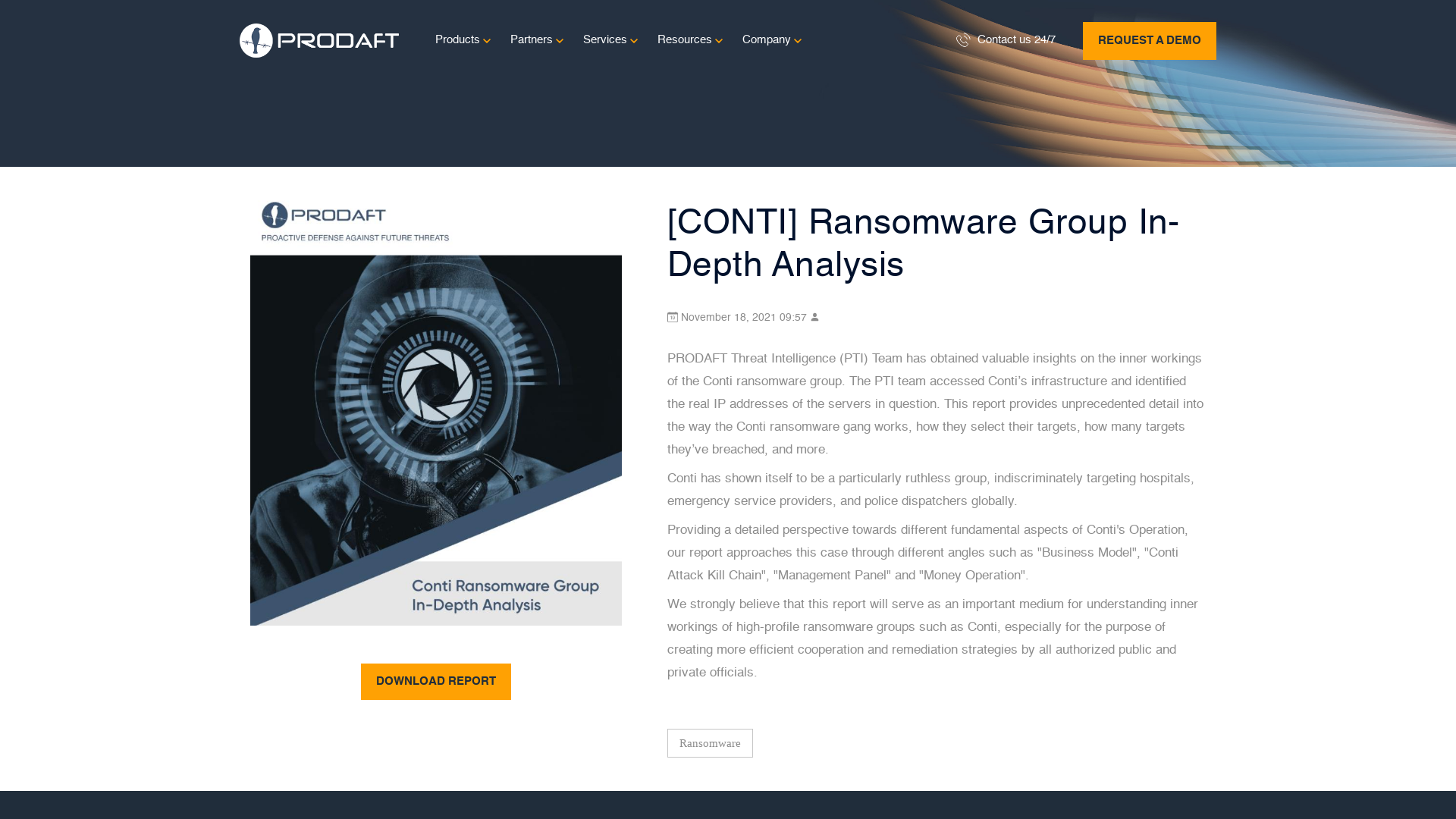 [CONTI] Ransomware Group In-Depth Analysis - PRODAFT