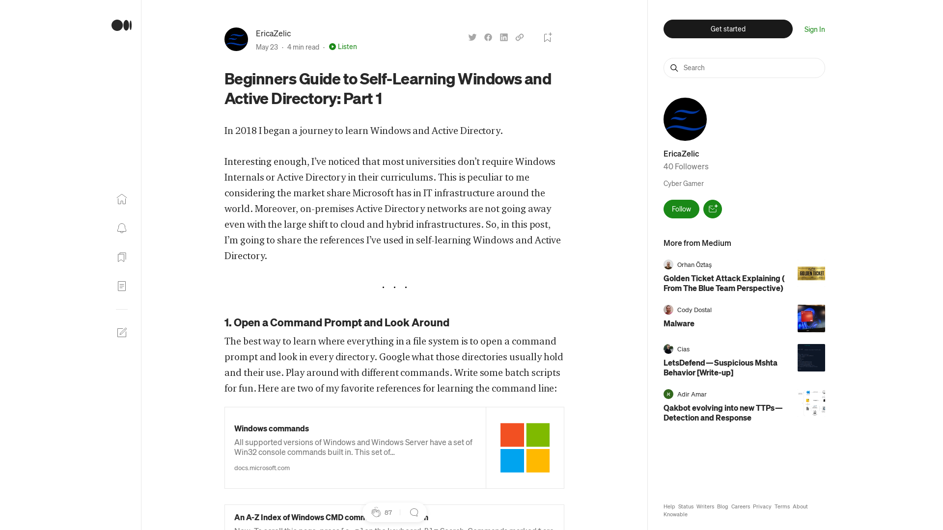 Beginners Guide to Self-Learning Windows and Active Directory: Part 1 | by EricaZelic | Medium