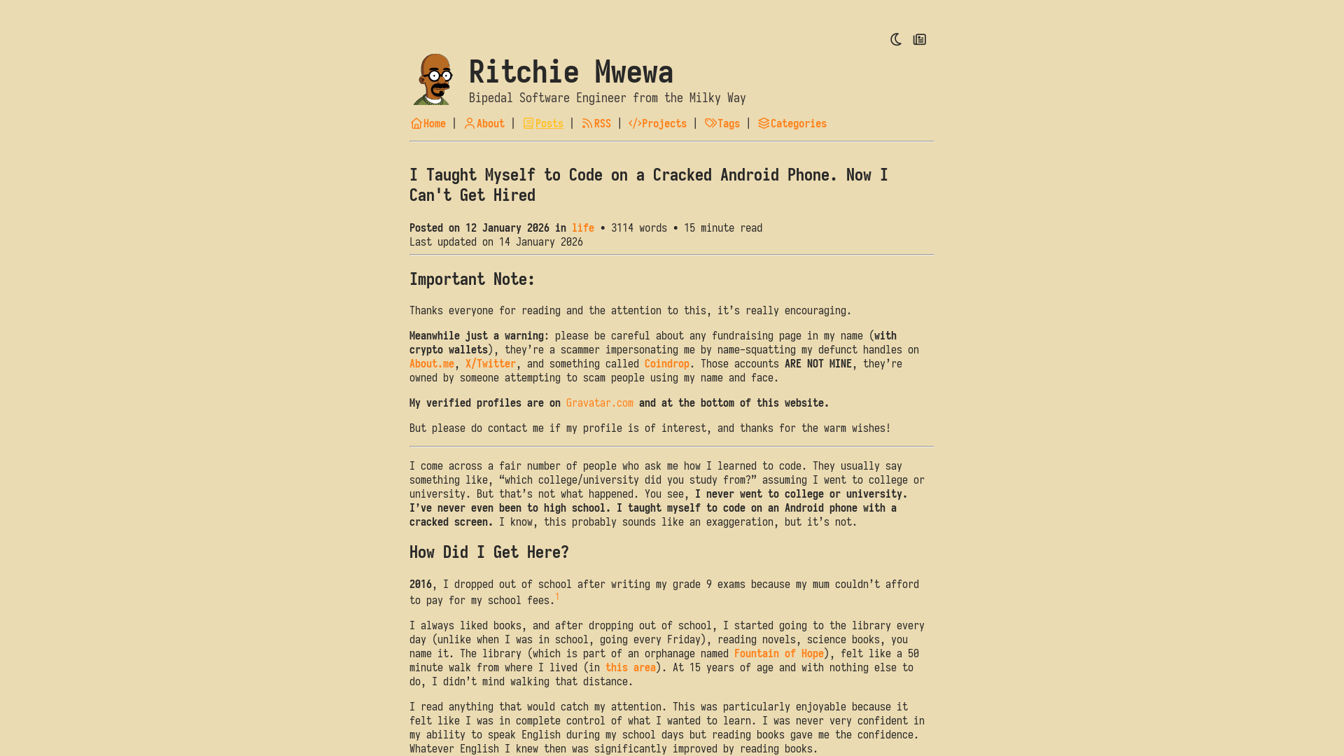 I Taught Myself to Code on a Cracked Android Phone. Now I Can't Get Hired | Ritchie Mwewa