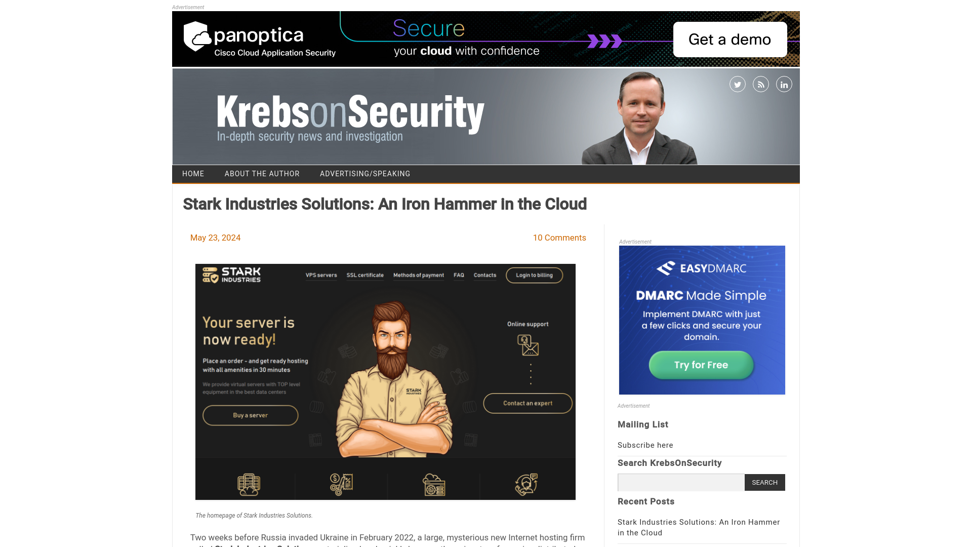 Stark Industries Solutions: An Iron Hammer in the Cloud – Krebs on Security