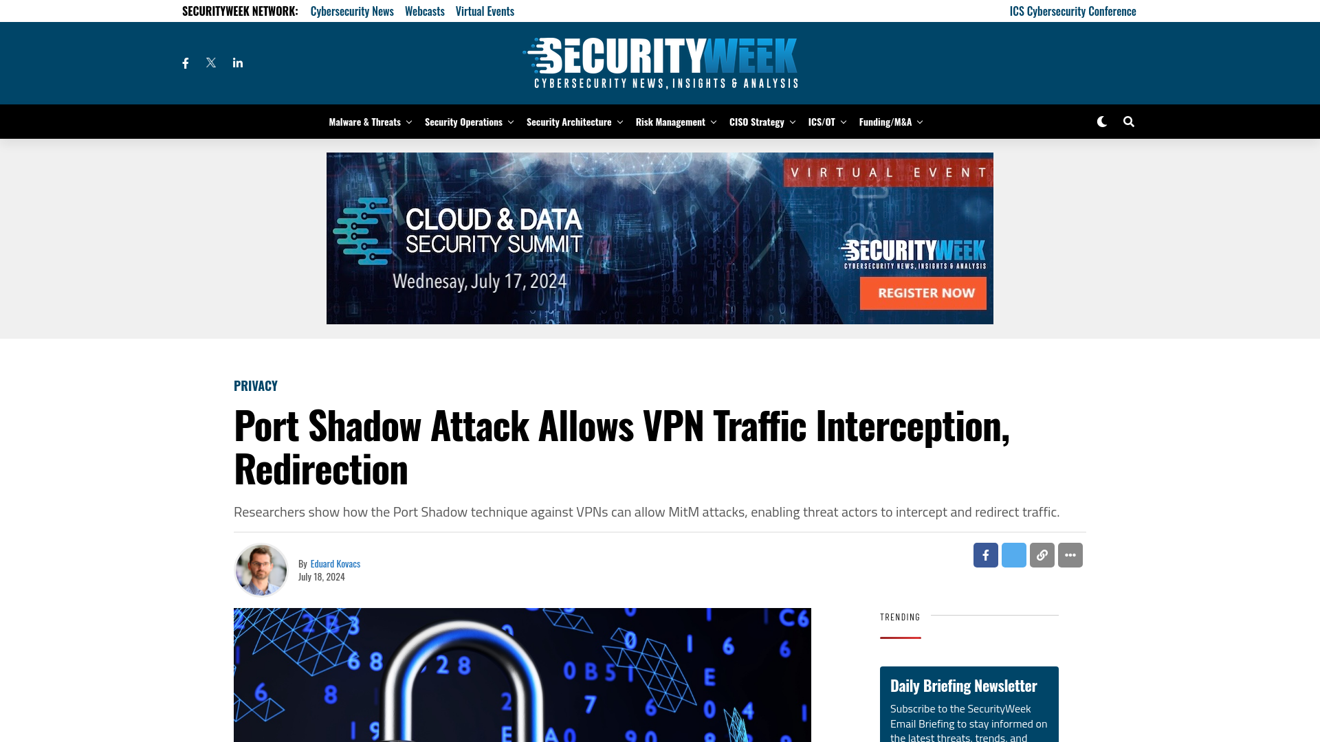 Port Shadow Attack Allows VPN Traffic Interception, Redirection - SecurityWeek