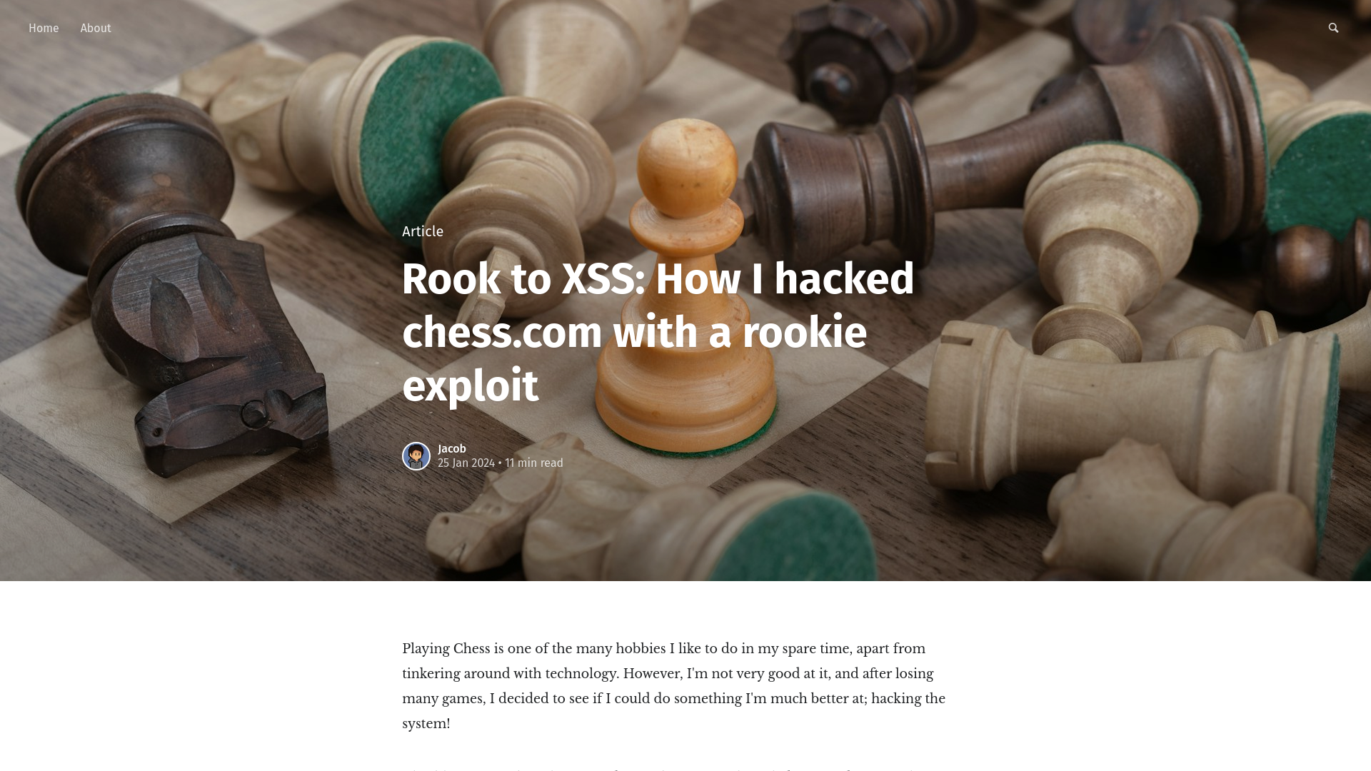 Rook to XSS: How I hacked chess.com with a rookie exploit