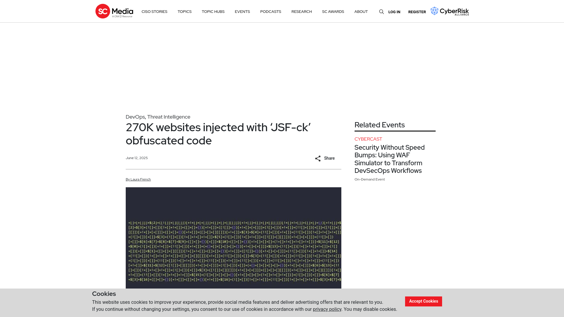 270K websites injected with ‘JSF-ck’ obfuscated code | SC Media