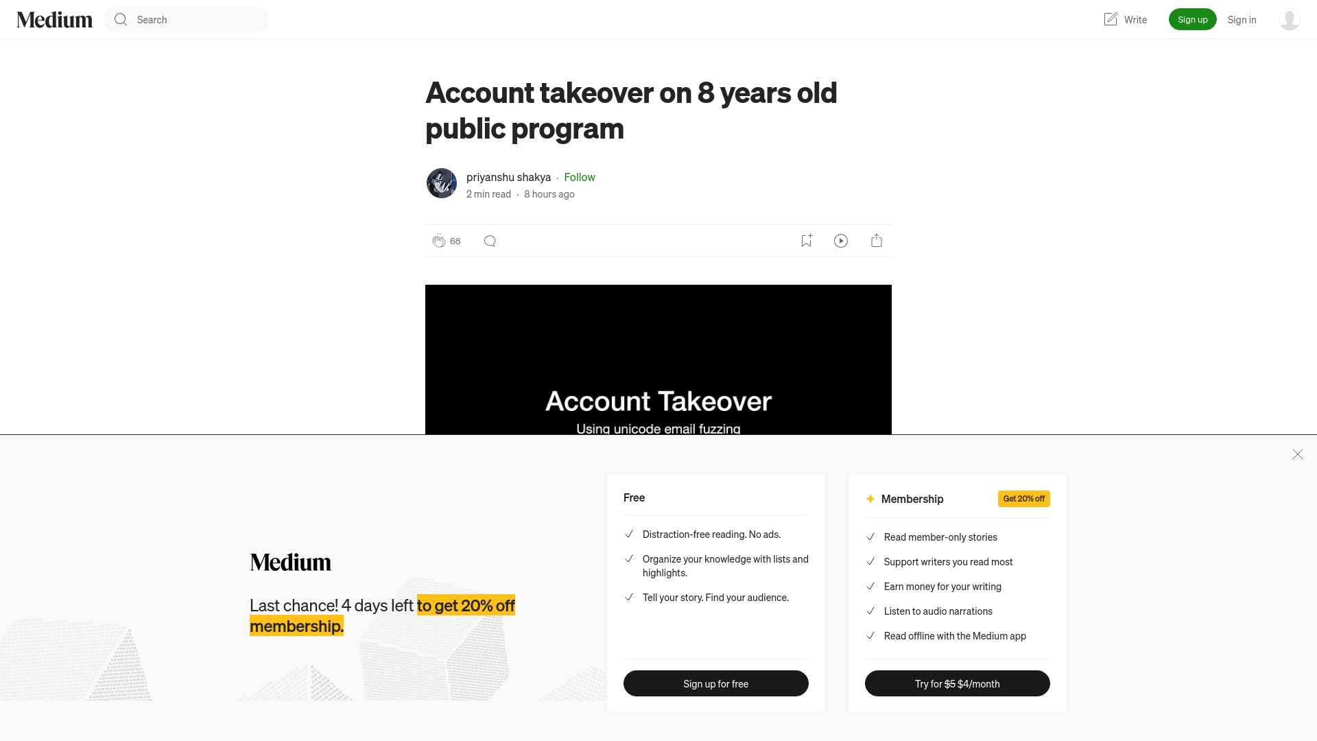 Account takeover on 8 years old public program | by priyanshu shakya | Aug, 2024 | Medium