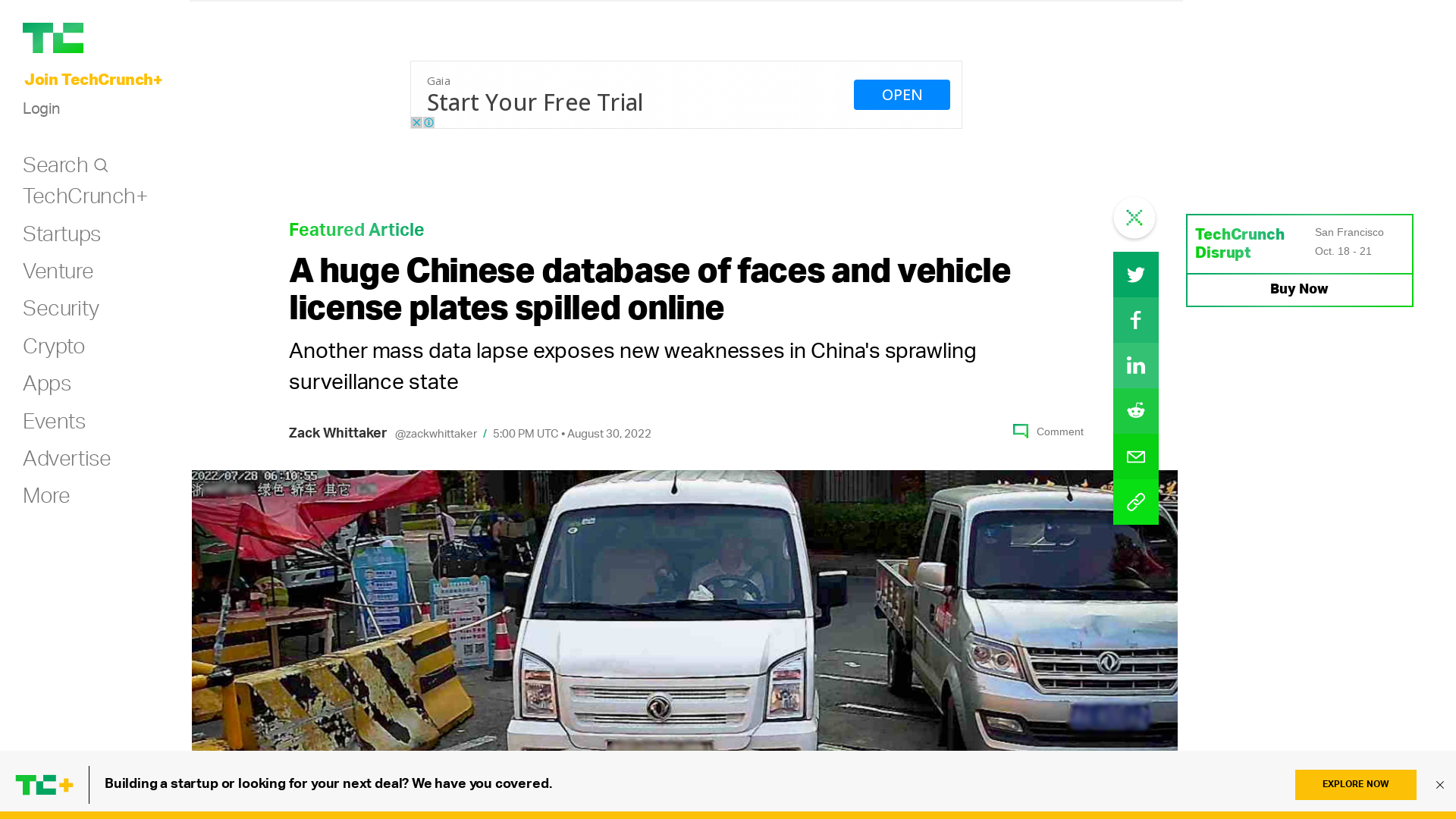 A huge Chinese database of faces and vehicle license plates spilled online | TechCrunch
