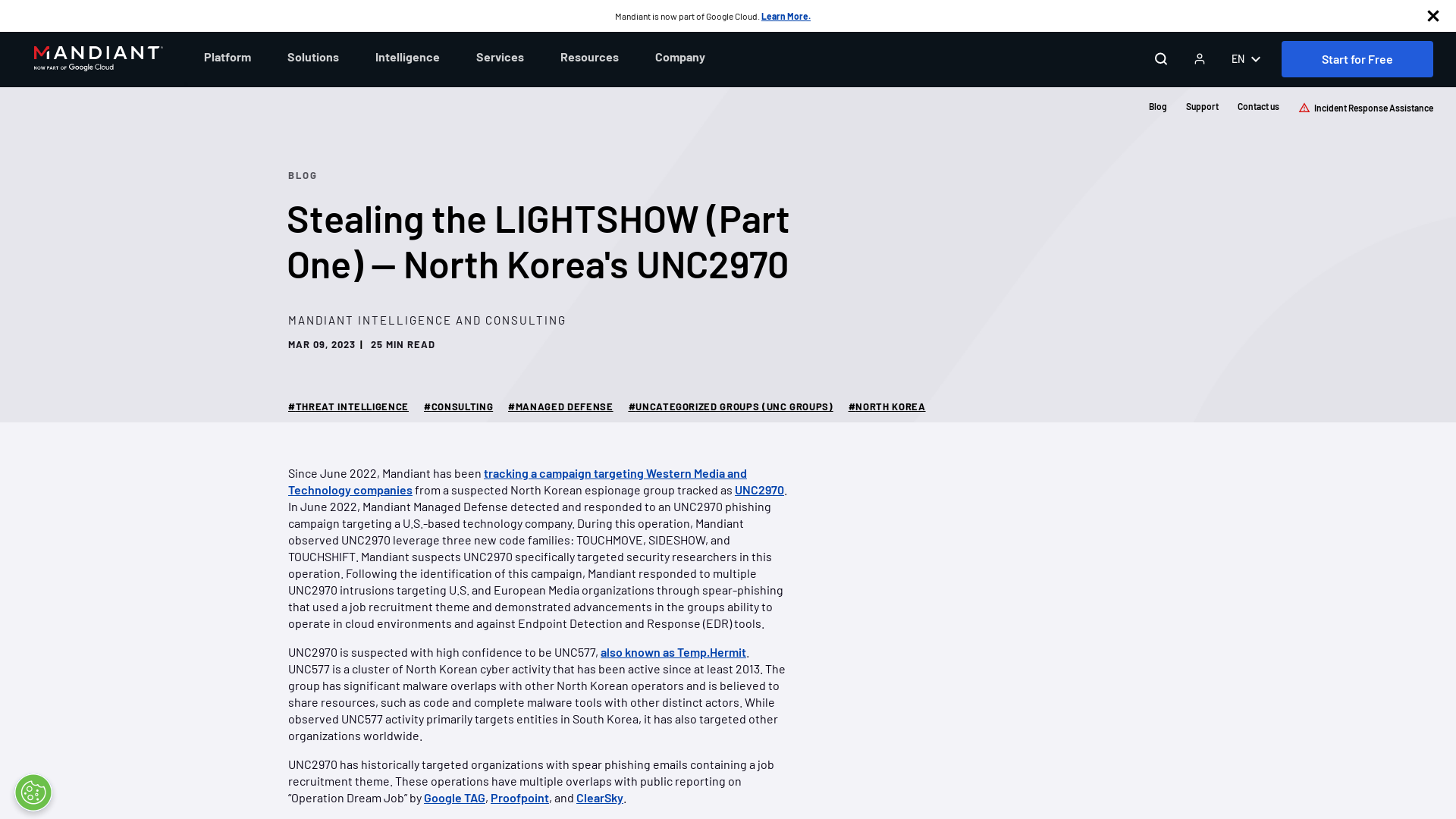 Stealing the LIGHTSHOW (Part One) — North Korea's UNC2970 | Mandiant