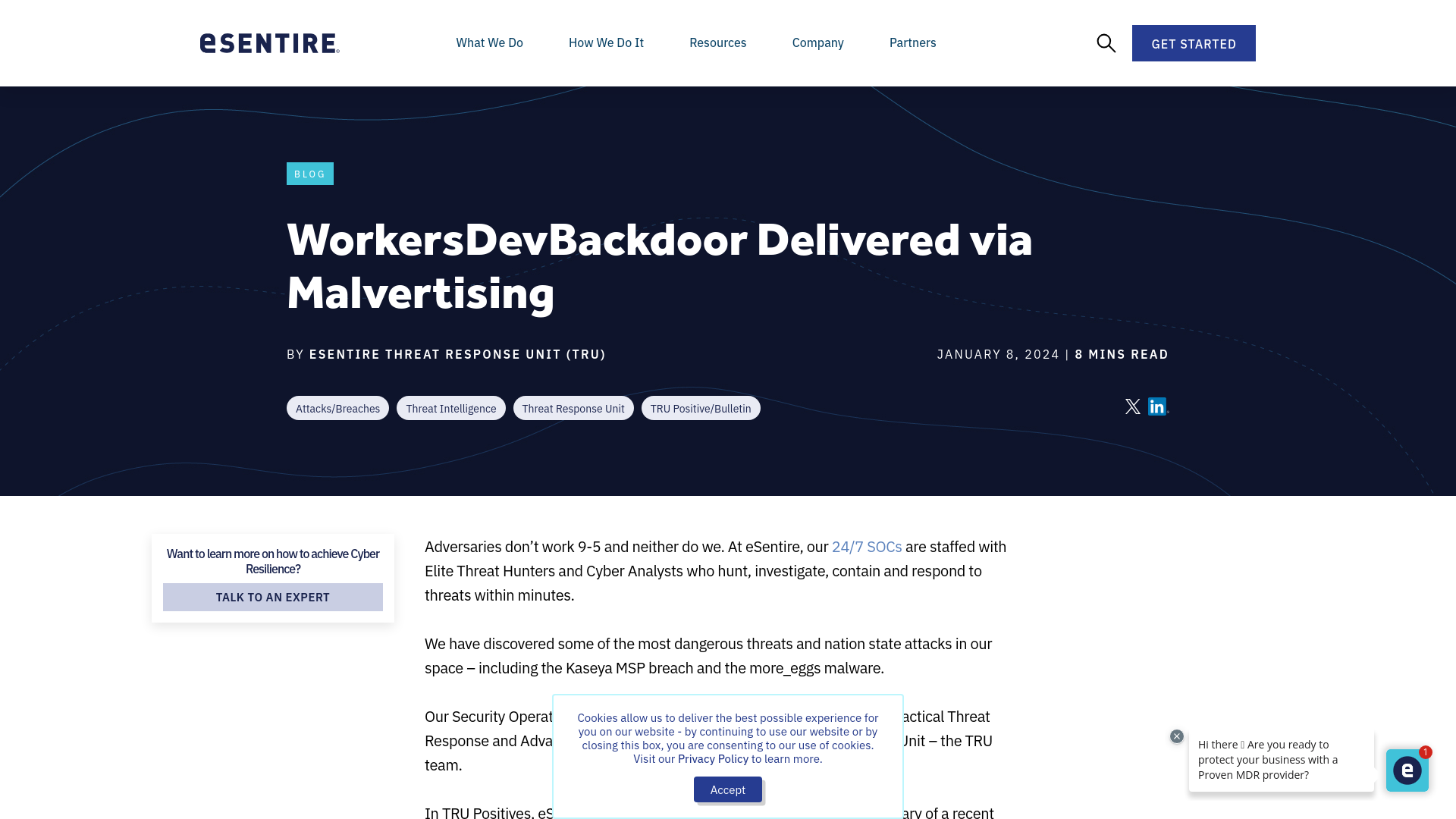 eSentire | WorkersDevBackdoor Delivered via Malvertising