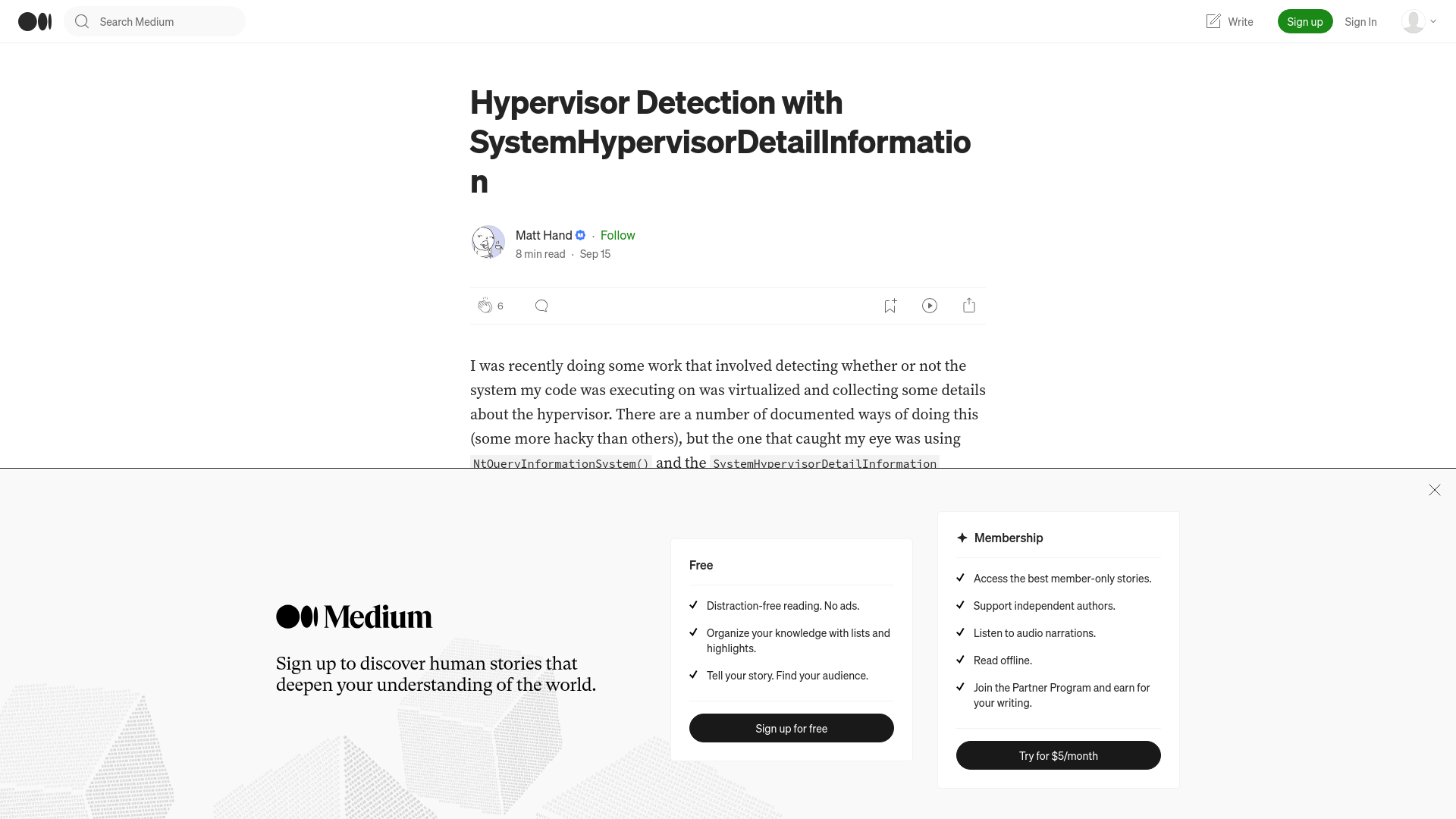 Hypervisor Detection with SystemHypervisorDetailInformation | by Matt Hand | Sep, 2023 | Medium