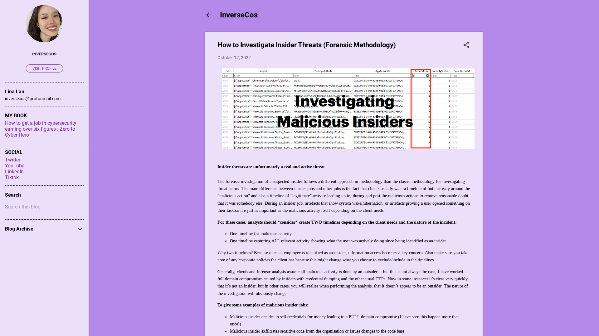 How to Investigate Insider Threats (Forensic Methodology)
