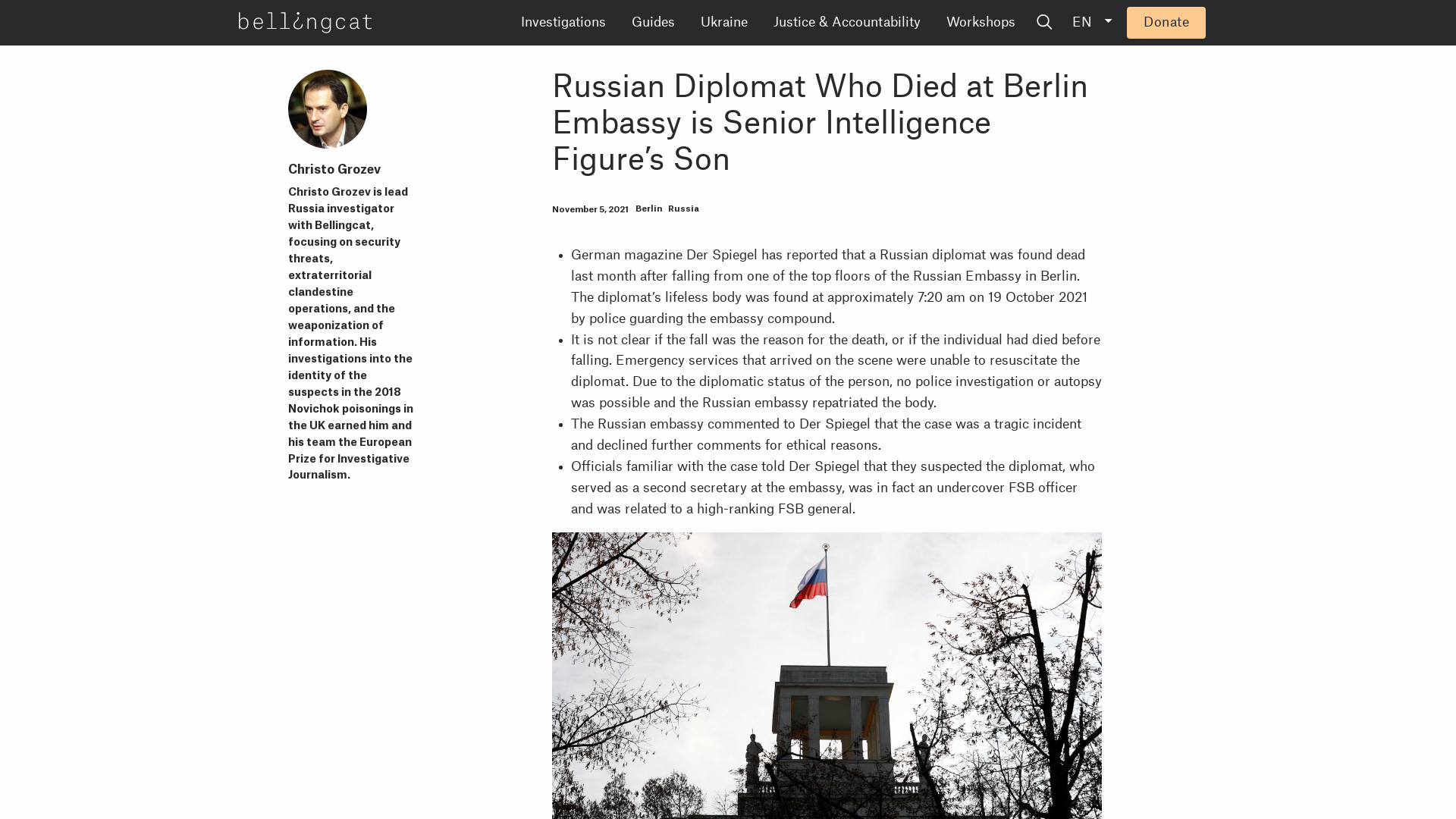 Russian Diplomat Who Died at Berlin Embassy is Senior Intelligence Figure’s Son - bellingcat