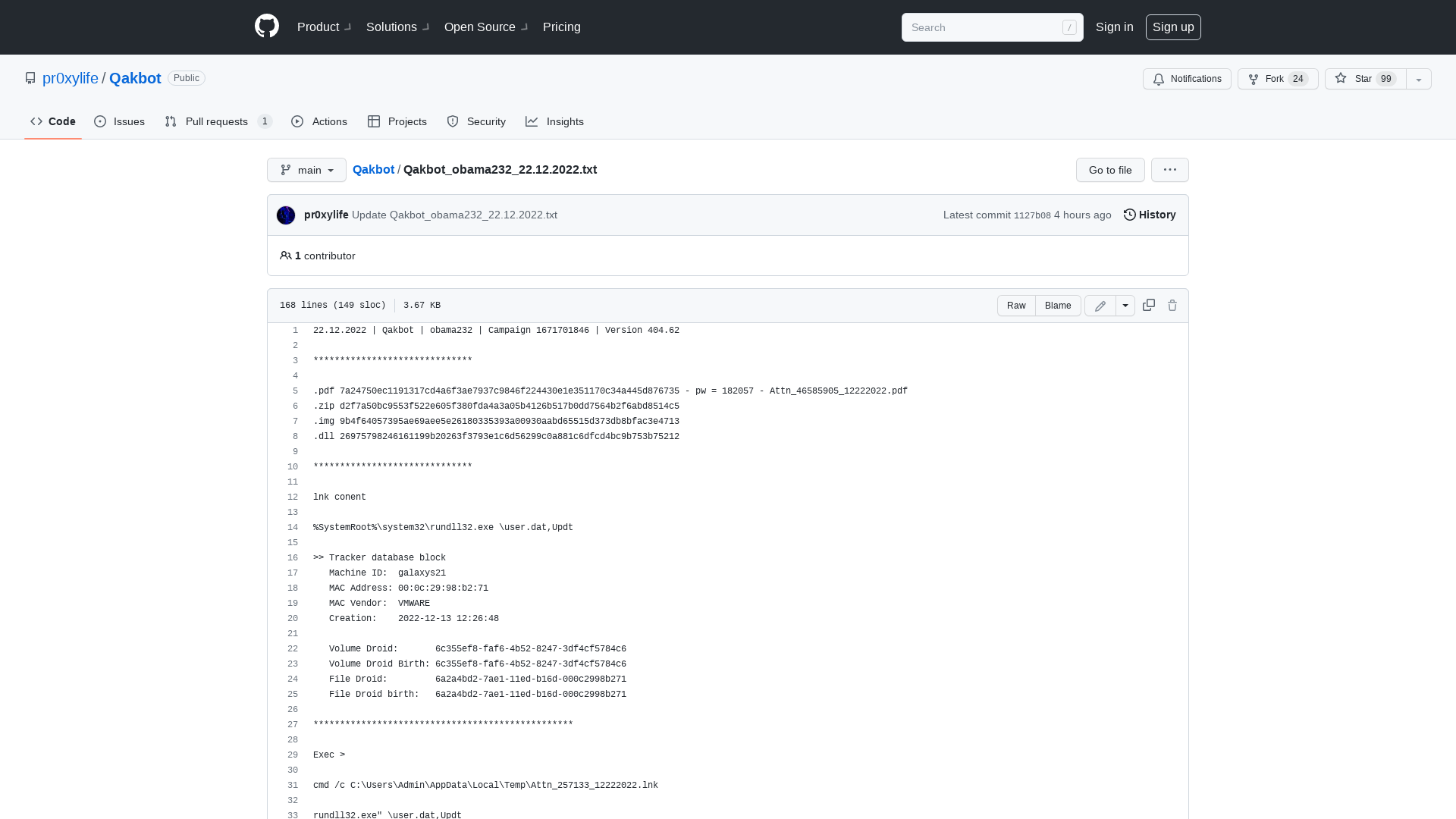 Qakbot/Qakbot_obama232_22.12.2022.txt at main · pr0xylife/Qakbot · GitHub