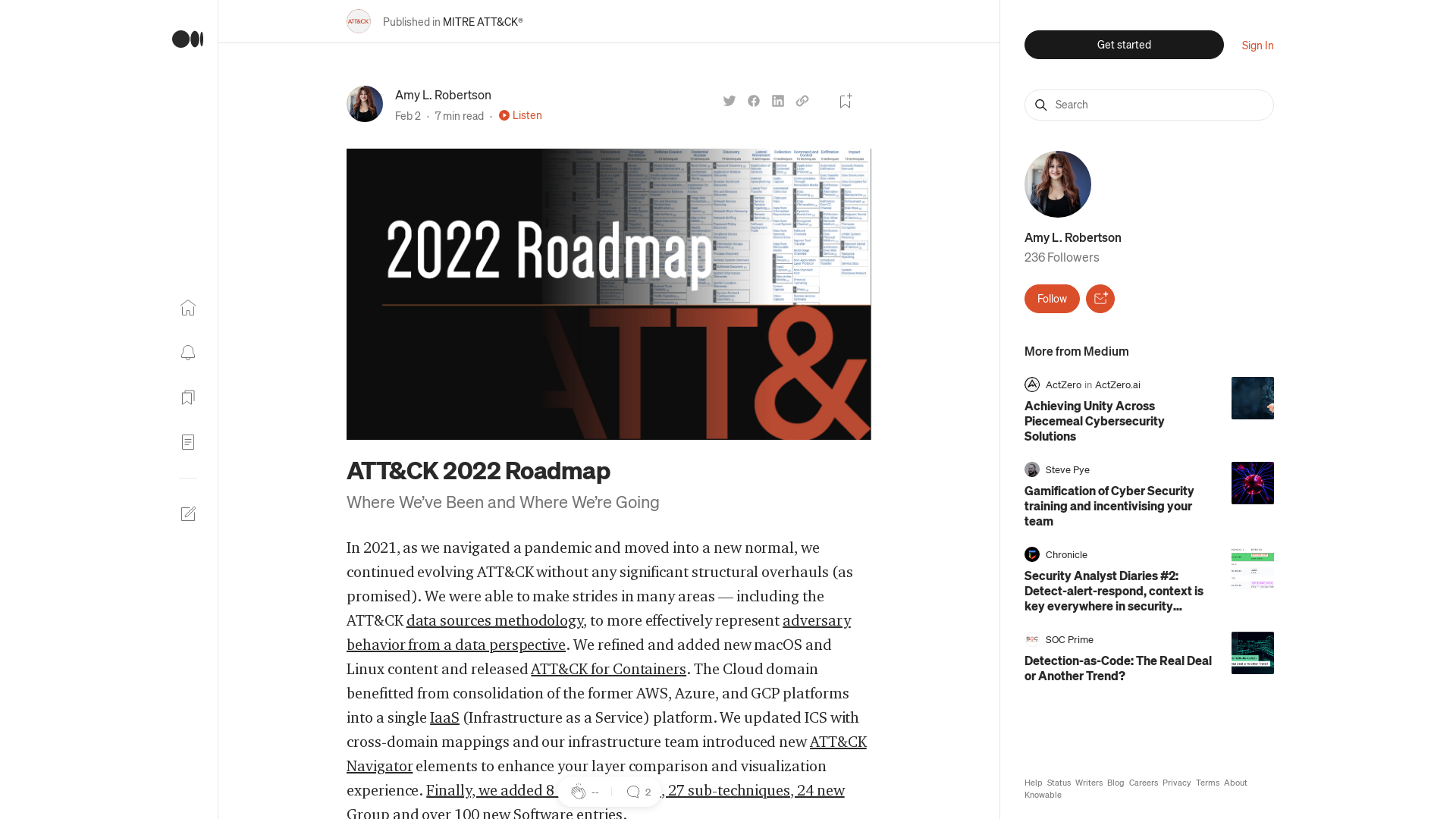 ATT&CK 2022 Roadmap. Where We’ve Been and Where We’re Going​ | by Amy L. Robertson | MITRE ATT&CK® | Medium