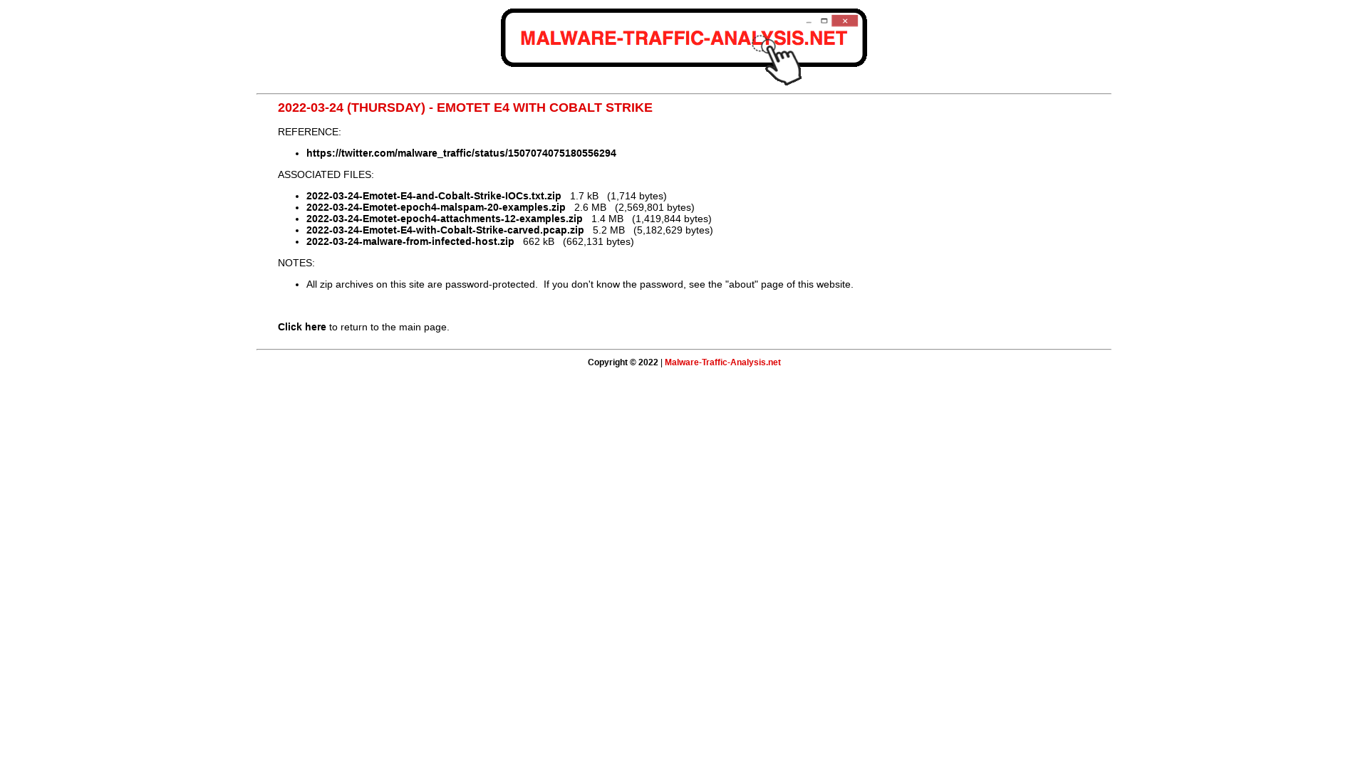 Malware-Traffic-Analysis.net - 2022-03-24 (Thursday) - Emotet E4 with Cobalt Strike