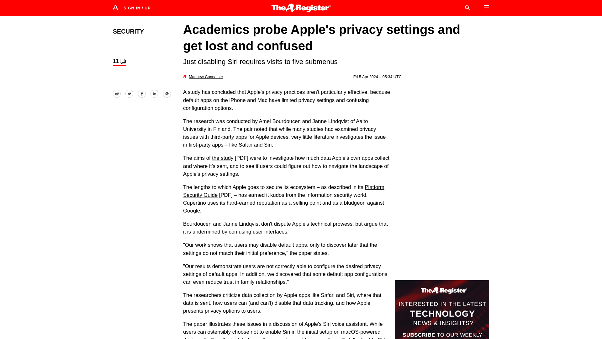 Academics reckon Apple's default apps have privacy pitfalls • The Register