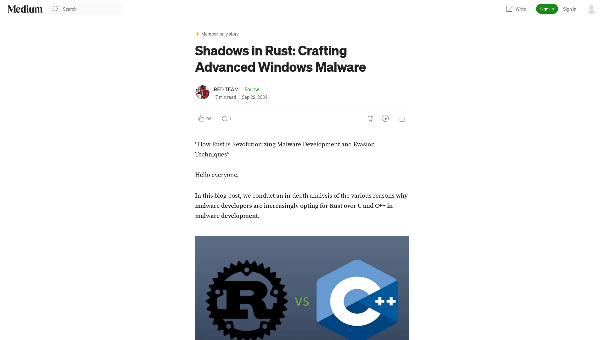 Shadows in Rust: Crafting Advanced Windows Malware | by RED TEAM | Sep, 2024 | Medium