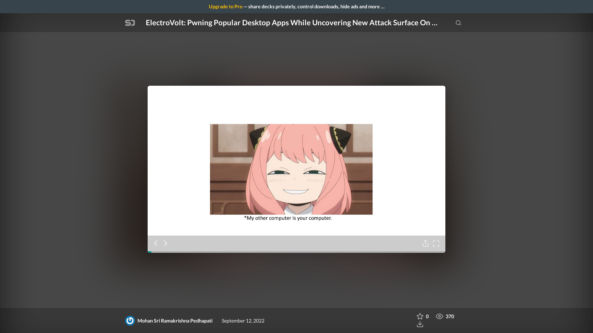 ElectroVolt: Pwning Popular Desktop Apps While Uncovering New Attack Surface On Electron - Speaker Deck