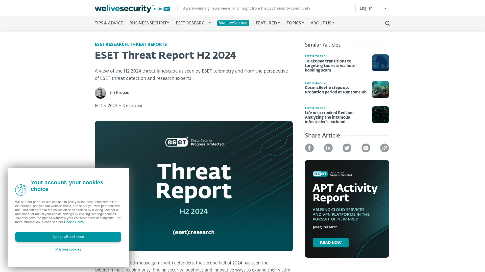 ESET Threat Report H2 2024