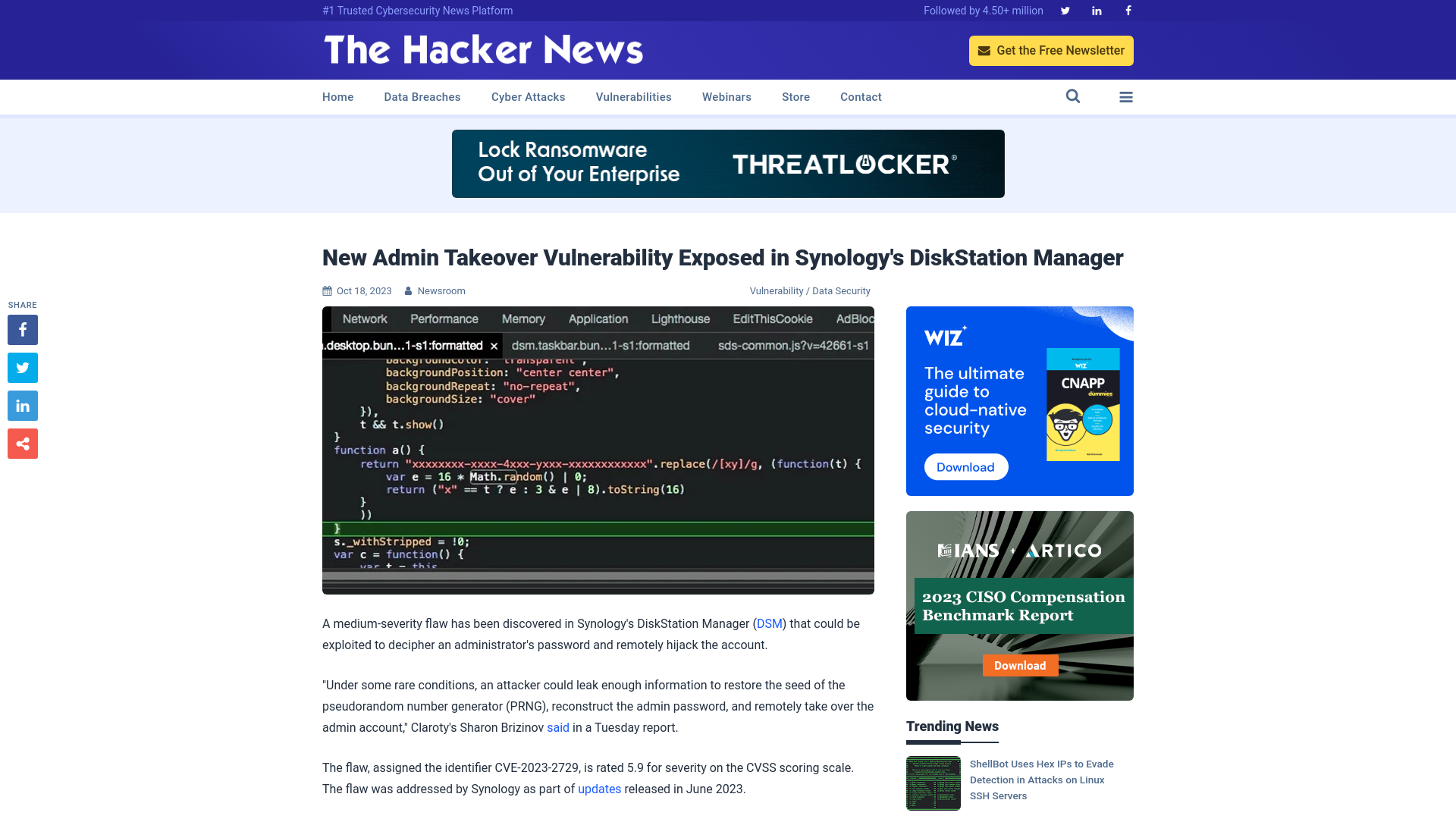 New Admin Takeover Vulnerability Exposed in Synology's DiskStation Manager