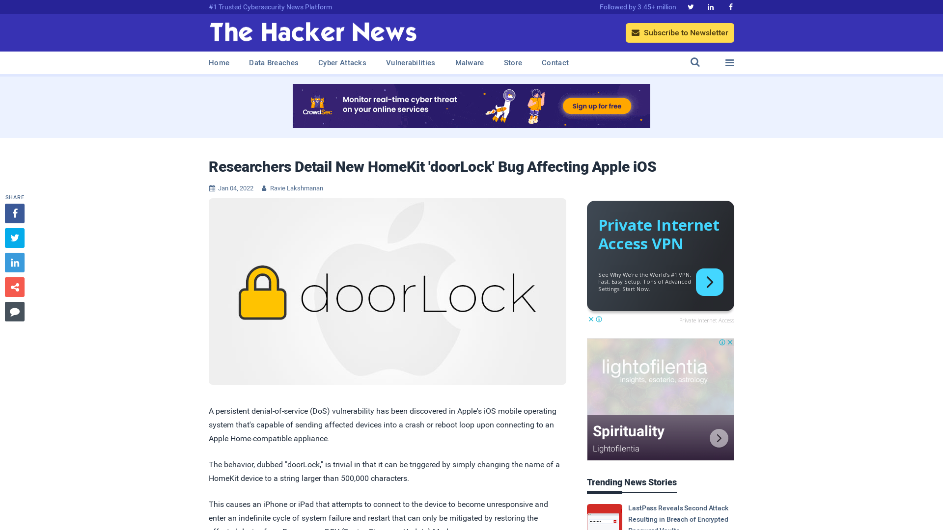 Researchers Detail New HomeKit 'doorLock' Bug Affecting Apple iOS
