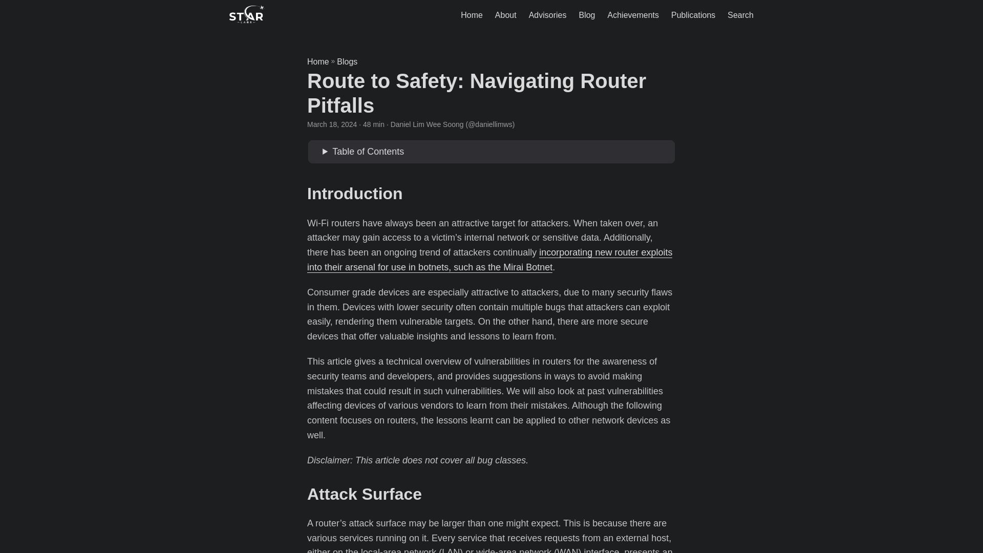 Route to Safety: Navigating Router Pitfalls | STAR Labs