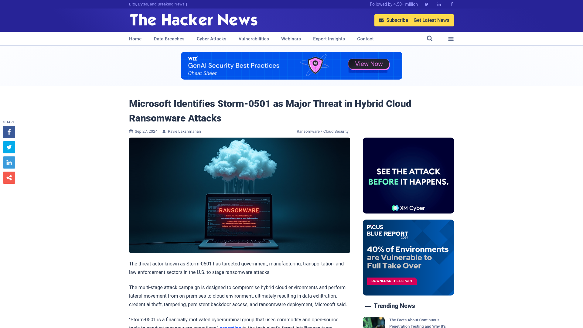 Microsoft Identifies Storm-0501 as Major Threat in Hybrid Cloud Ransomware Attacks