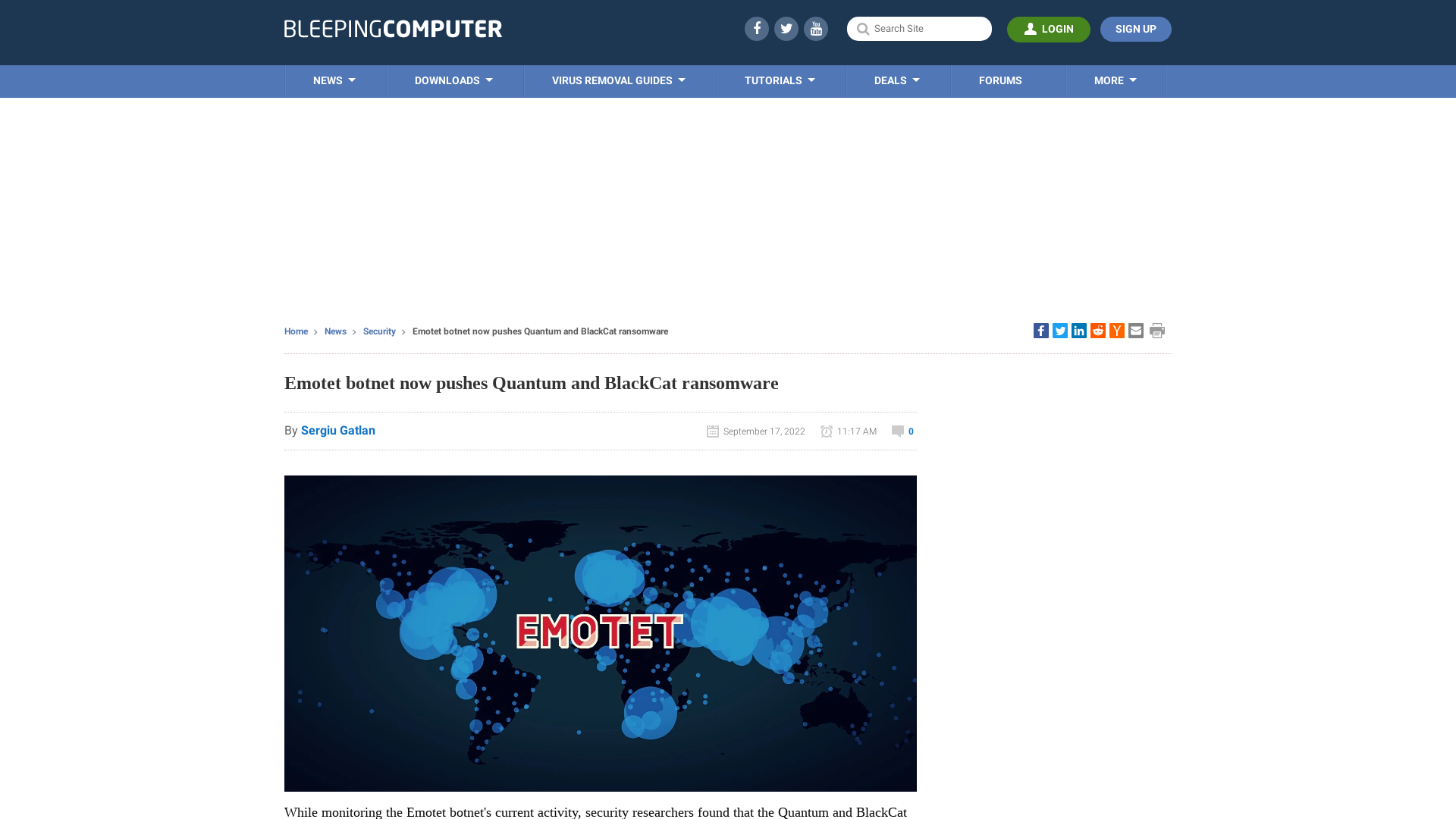 Emotet botnet now pushes Quantum and BlackCat ransomware
