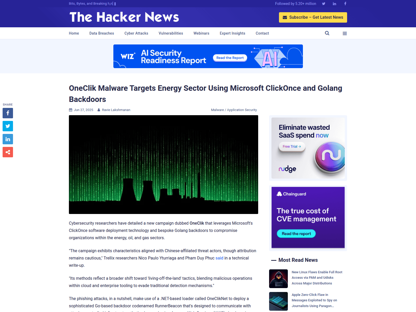 OneClik Malware Targets Energy Sector Using Microsoft ClickOnce and Golang Backdoors