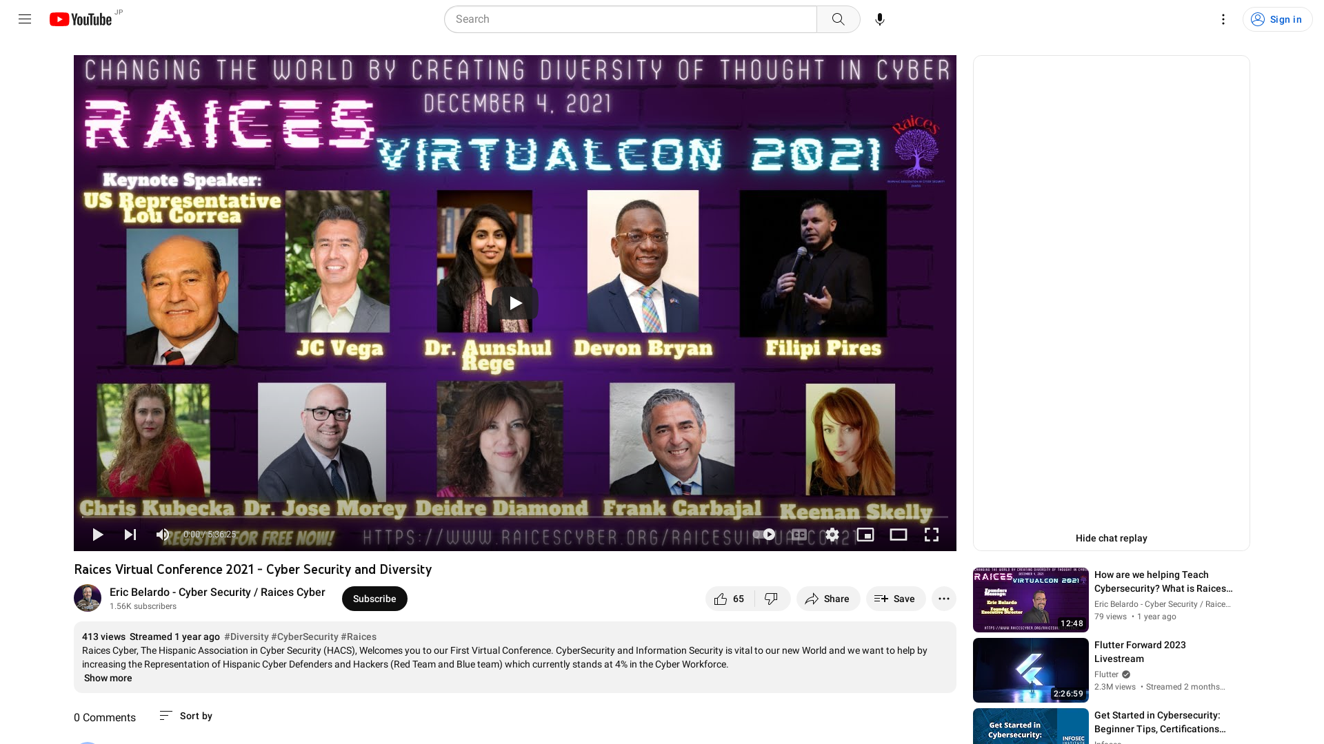 Raices Virtual Conference 2021 - Cyber Security and Diversity - YouTube
