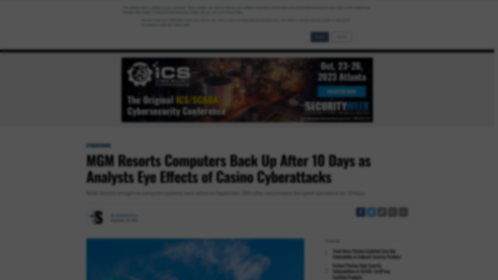MGM Resorts Computers Back Up After 10 Days as Analysts Eye Effects of Casino Cyberattacks - SecurityWeek