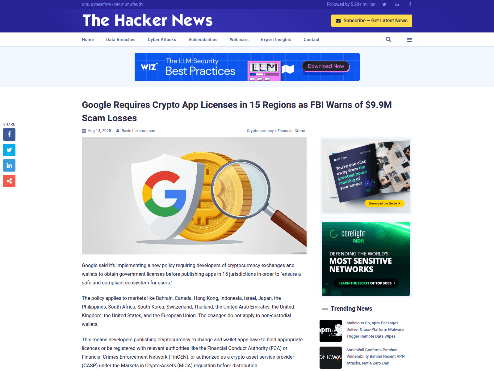 Google Requires Crypto App Licenses in 15 Regions as FBI Warns of $9.9M Scam Losses