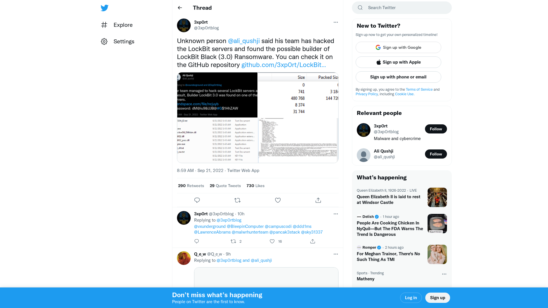 3xp0rt on Twitter: "Unknown person @ali_qushji said his team has hacked the LockBit servers and found the possible builder of LockBit Black (3.0) Ransomware. You can check it on the GitHub repository https://t.co/wkaTaGA8y7 https://t.co/cPSYipyIgs" / Twitter
