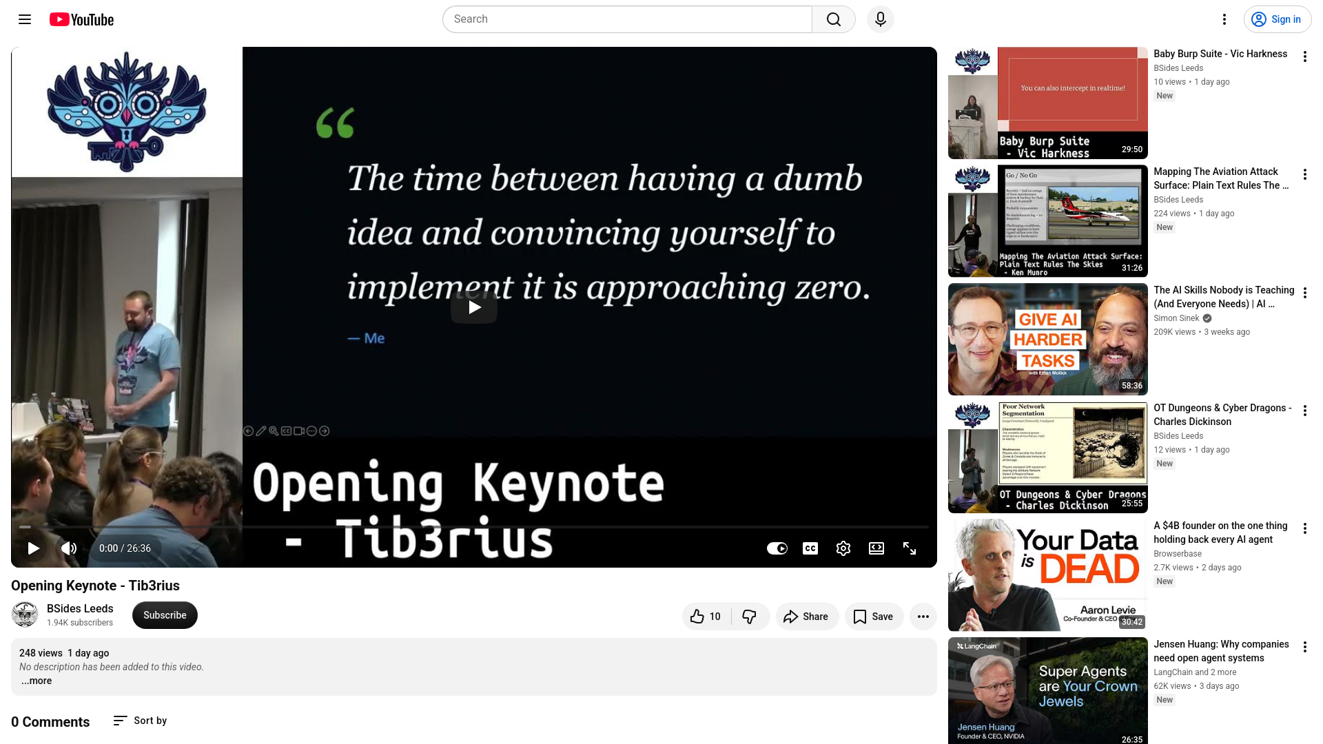 Opening Keynote - Tib3rius - YouTube