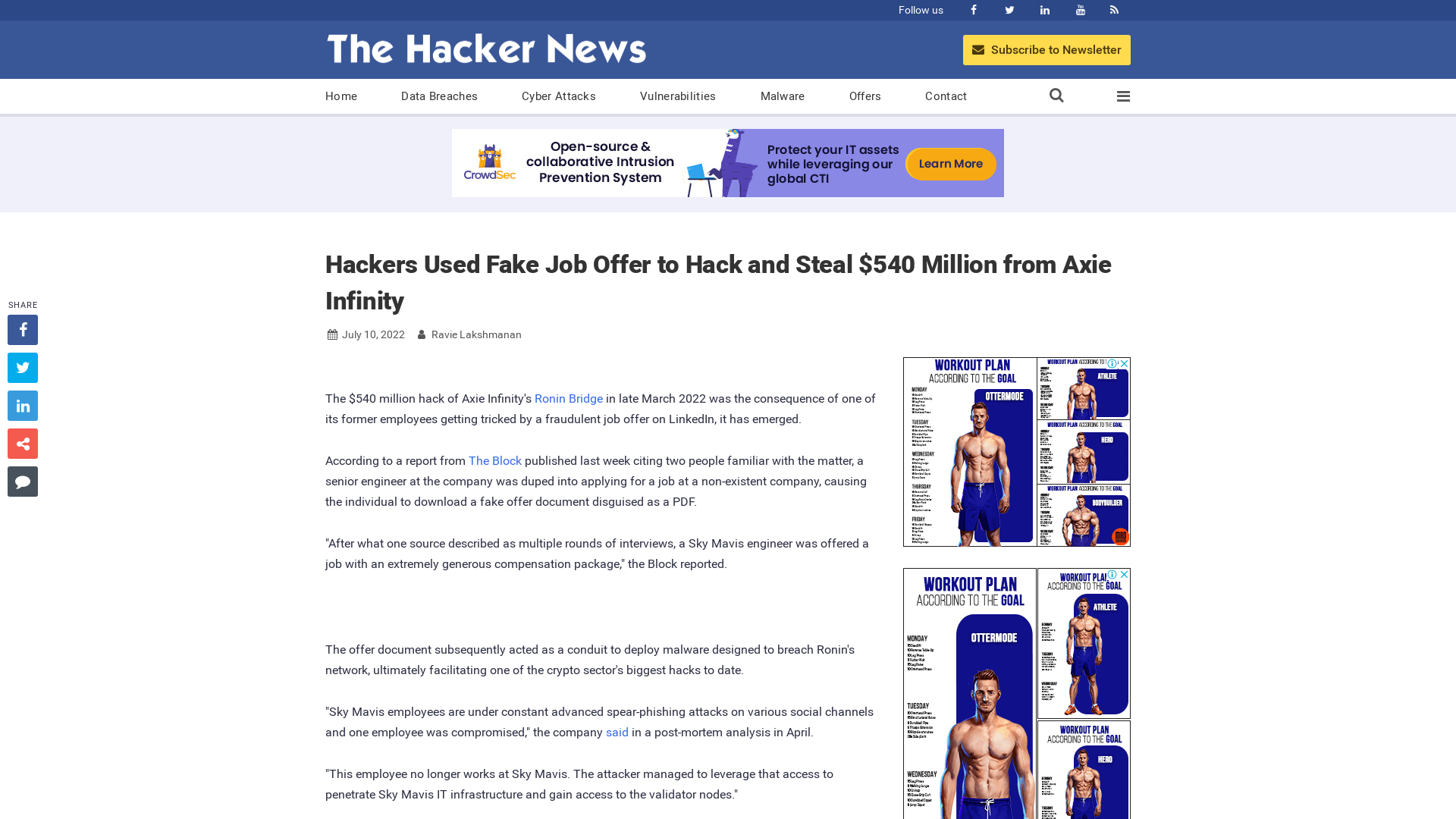 Hackers Used Fake Job Offer to Hack and Steal $540 Million from Axie Infinity