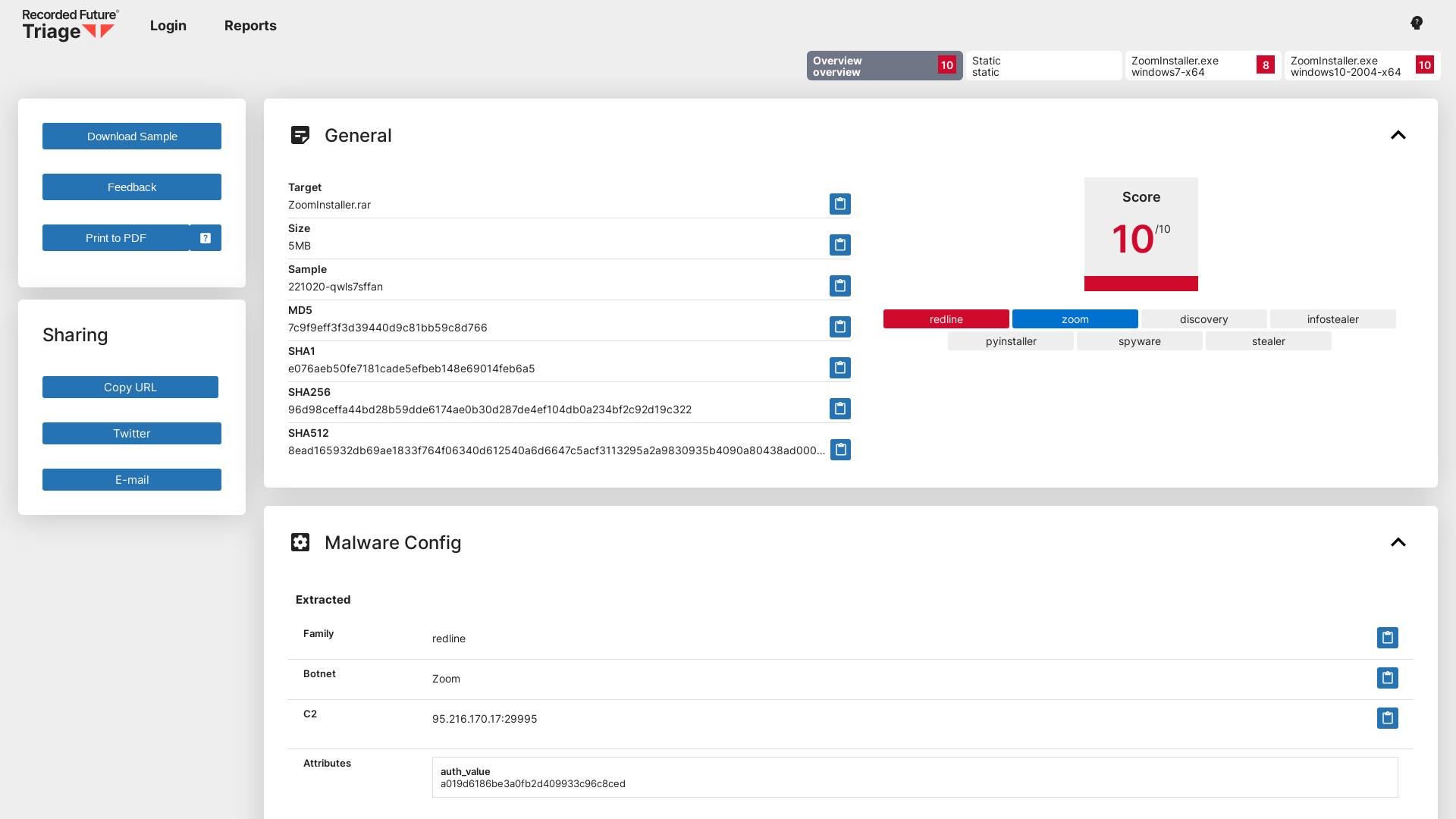 Triage | Malware sandboxing report by Hatching Triage