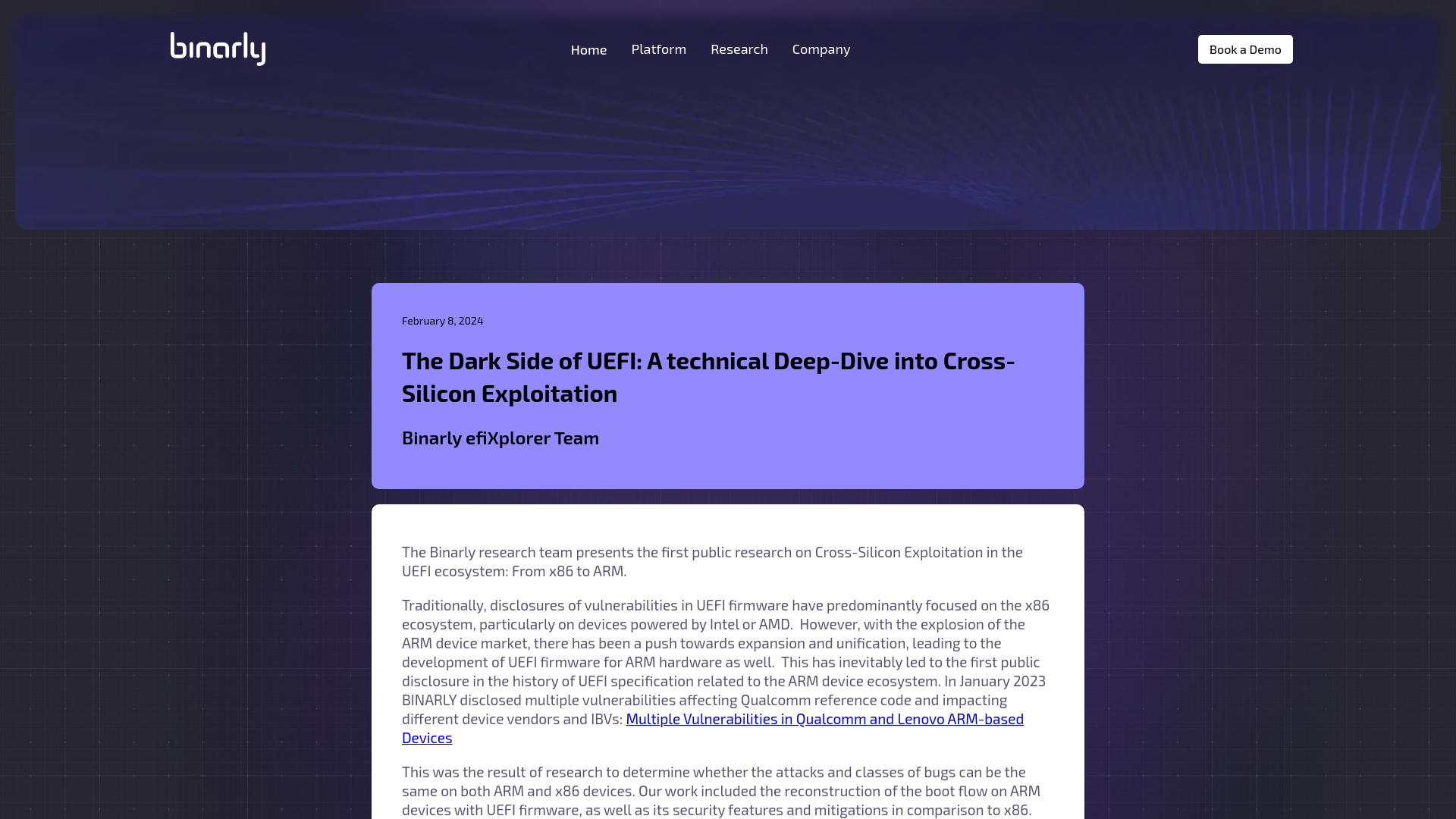 Cross-Silicon Exploitation in UEFI: A Deep Dive Analysis