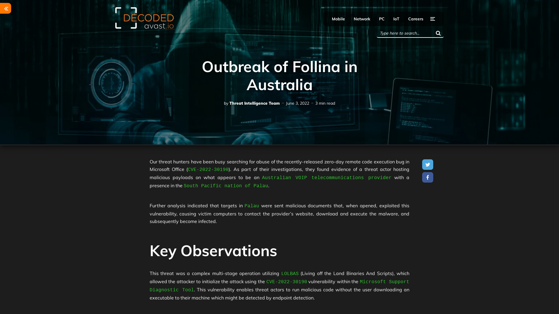 Outbreak of Follina in Australia - Avast Threat Labs
