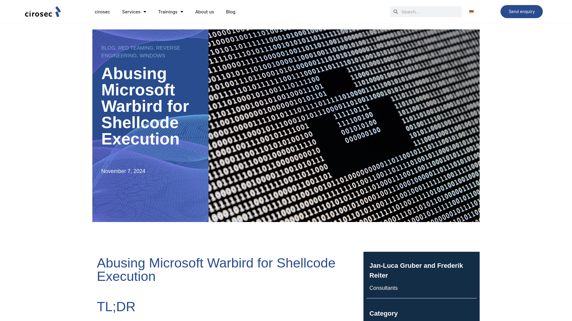 Abusing Microsoft Warbird for Shellcode Execution - cirosec