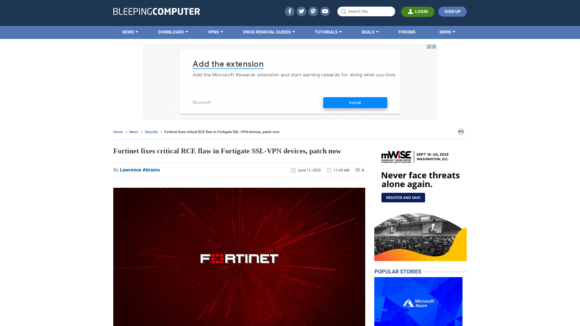 Fortinet fixes critical RCE flaw in Fortigate SSL-VPN devices, patch now