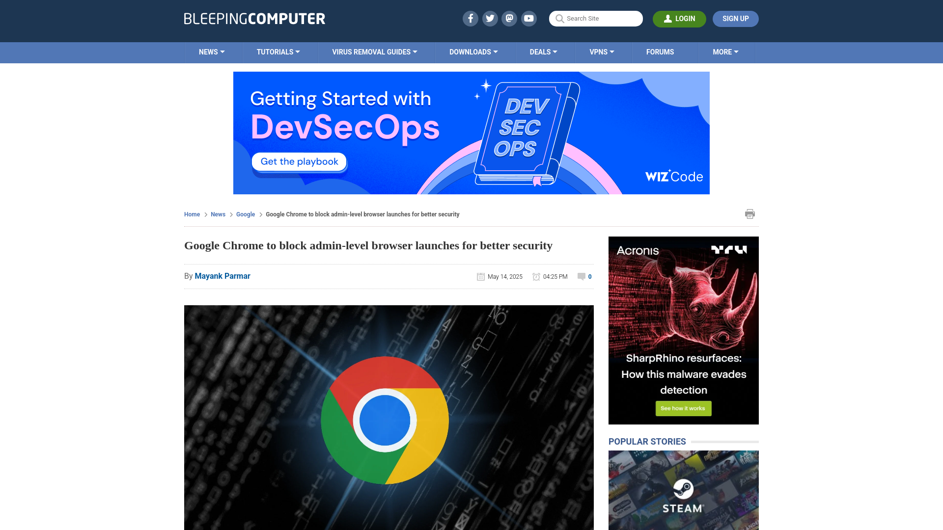 Google Chrome to block admin-level browser launches for better security