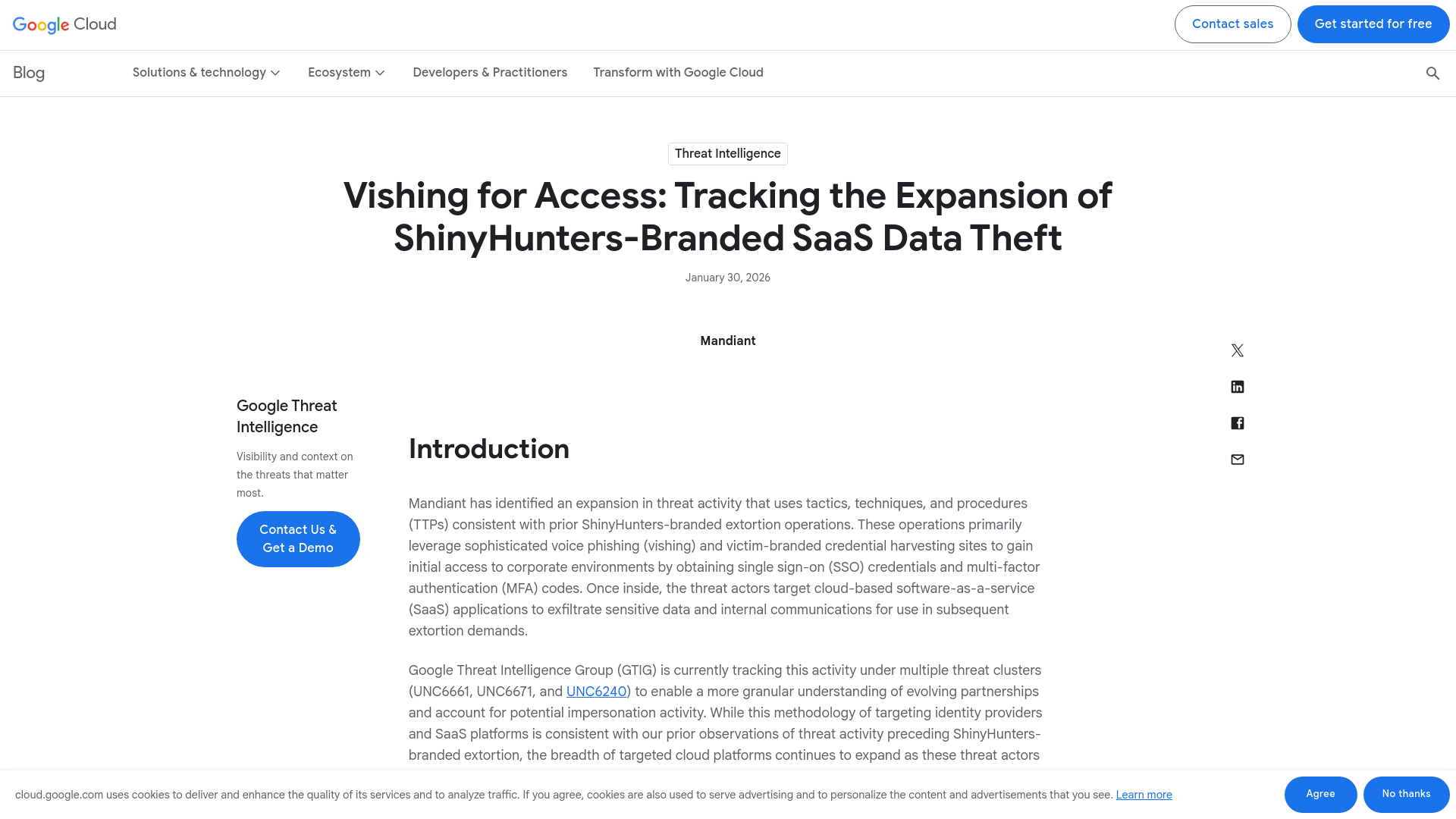Tracking the Expansion of ShinyHunters-Branded SaaS Data Theft | Google Cloud Blog