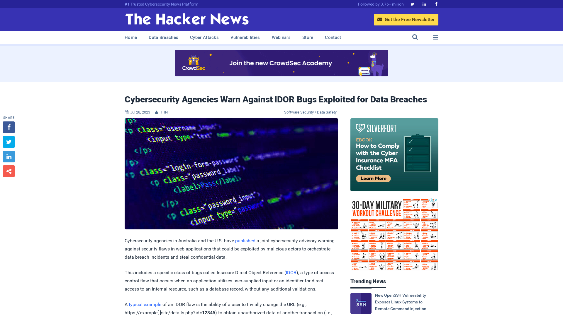 Cybersecurity Agencies Warn Against IDOR Bugs Exploited for Data Breaches