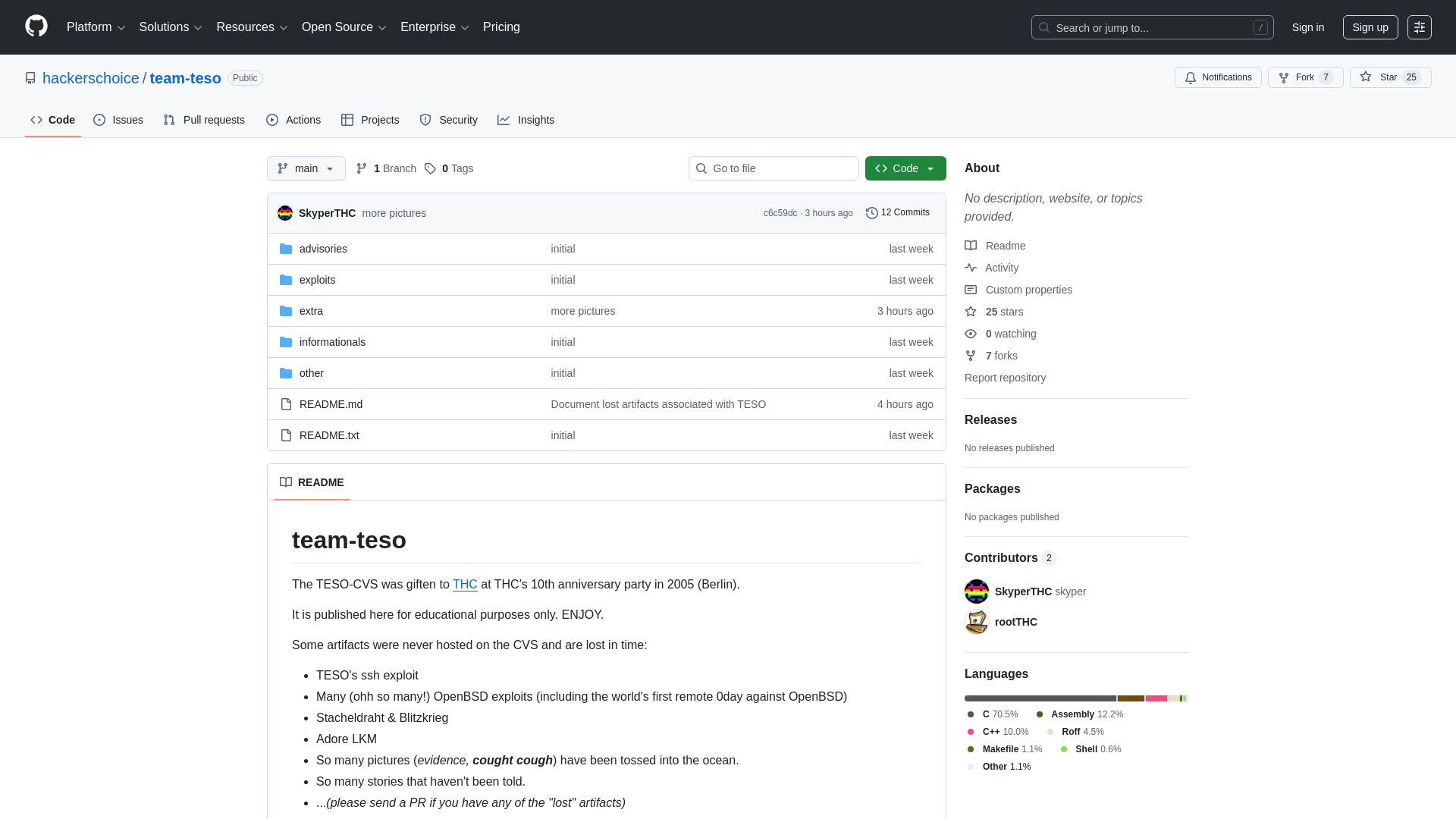 GitHub - hackerschoice/team-teso