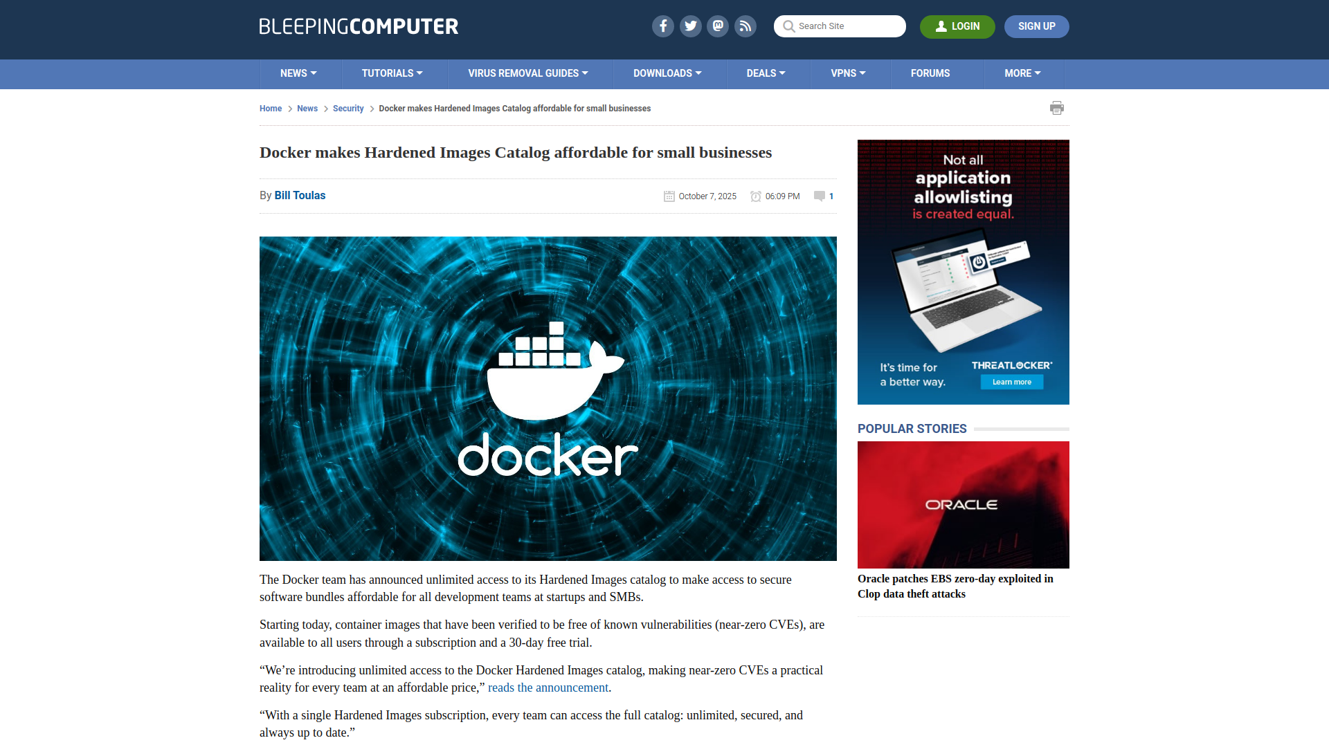 Docker makes Hardened Images Catalog affordable for small businesses