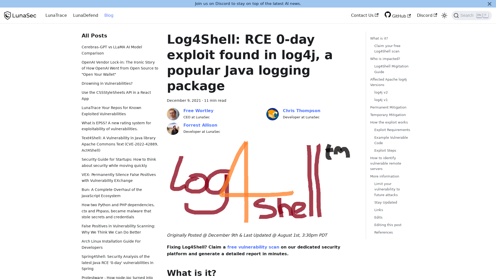 Log4Shell: RCE 0-day exploit found in log4j, a popular Java logging package | LunaTrace