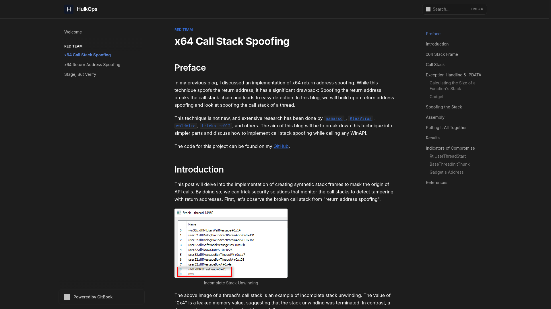 x64 Call Stack Spoofing | HulkOps