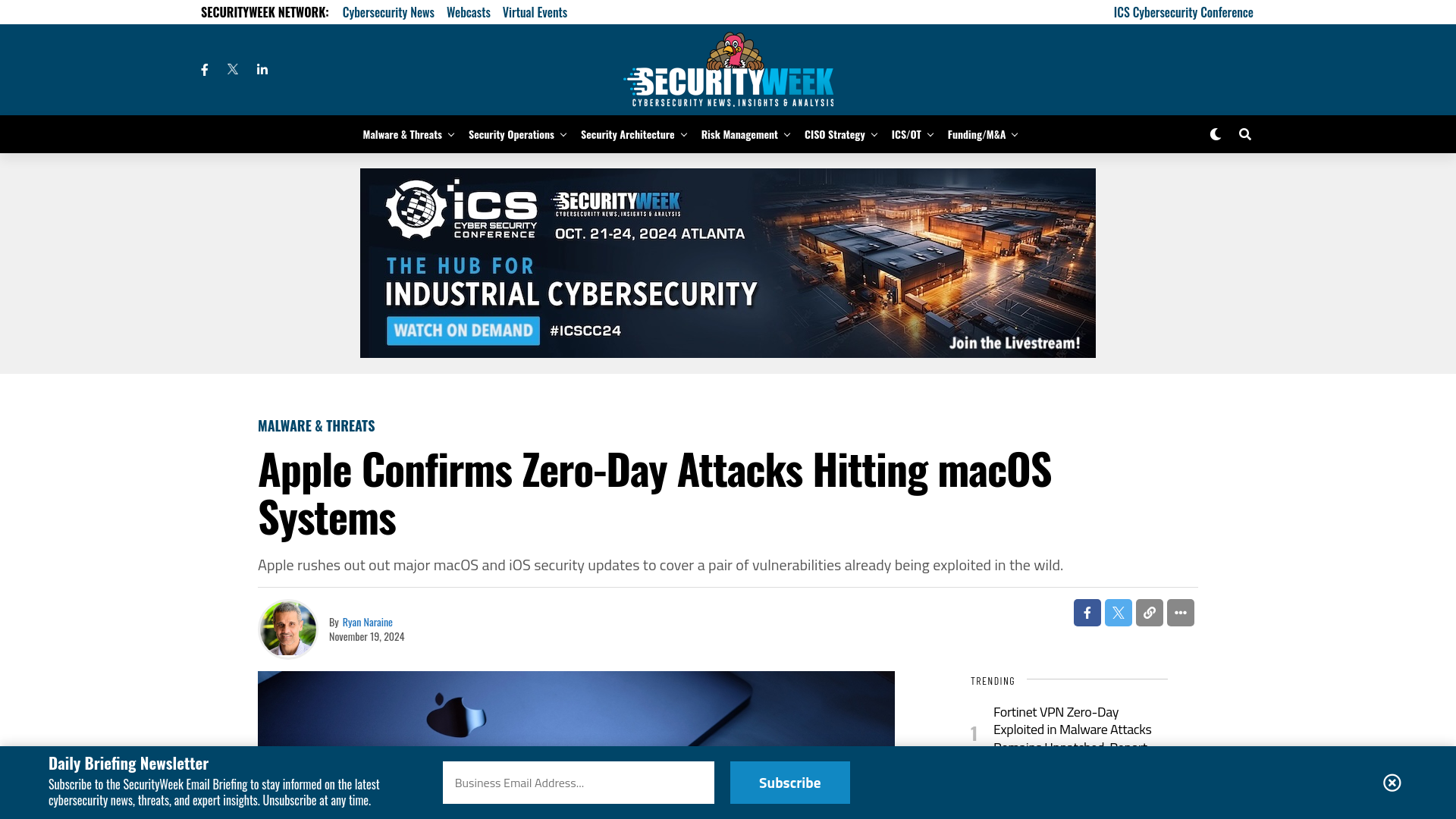 Apple Confirms Zero-Day Attacks Hitting macOS Systems - SecurityWeek