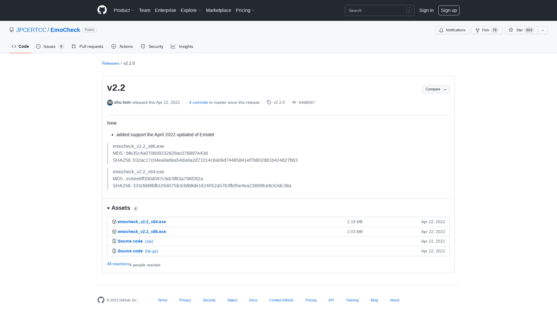 Release v2.2 · JPCERTCC/EmoCheck · GitHub