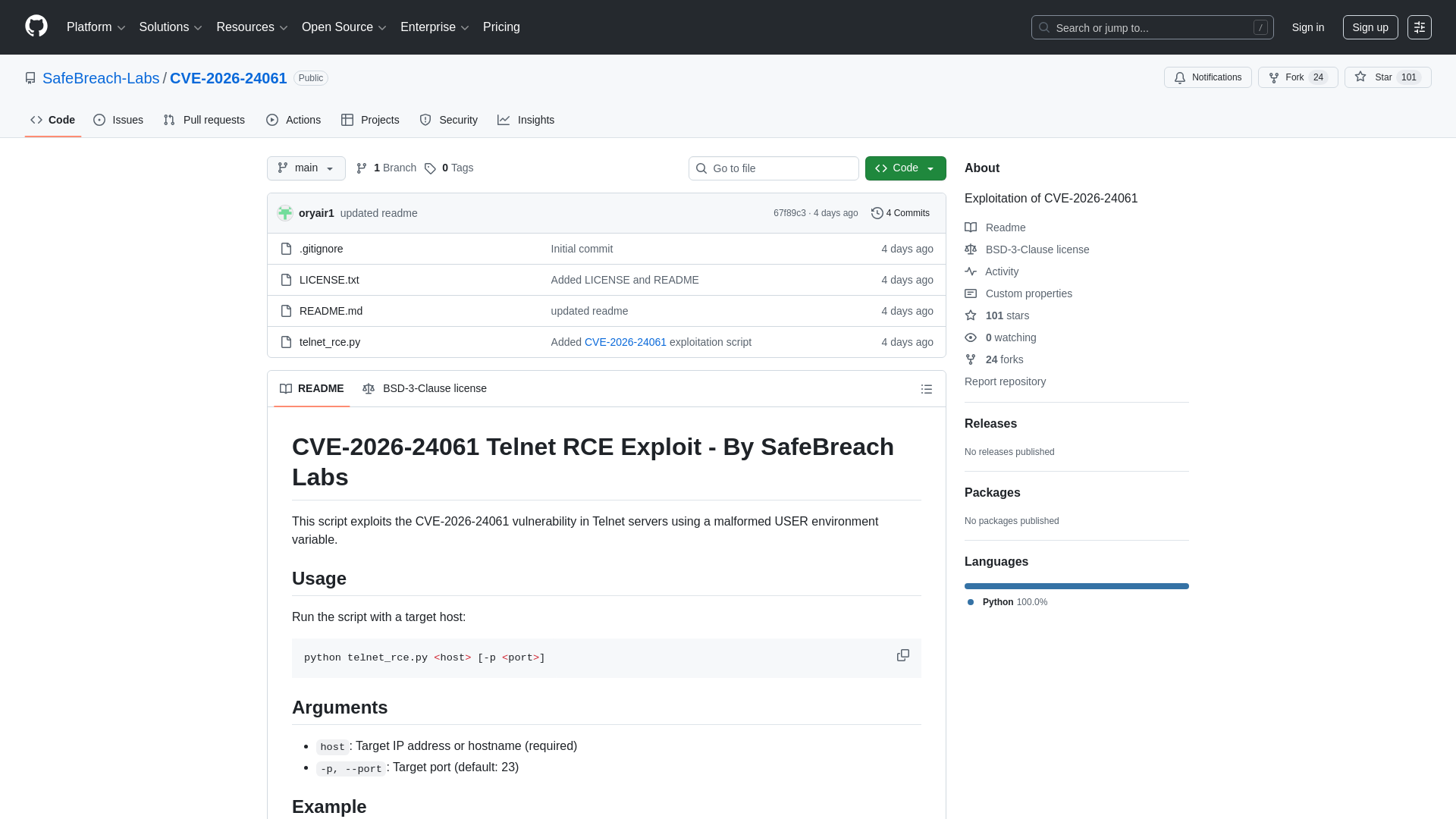 GitHub - SafeBreach-Labs/CVE-2026-24061: Exploitation of CVE-2026-24061