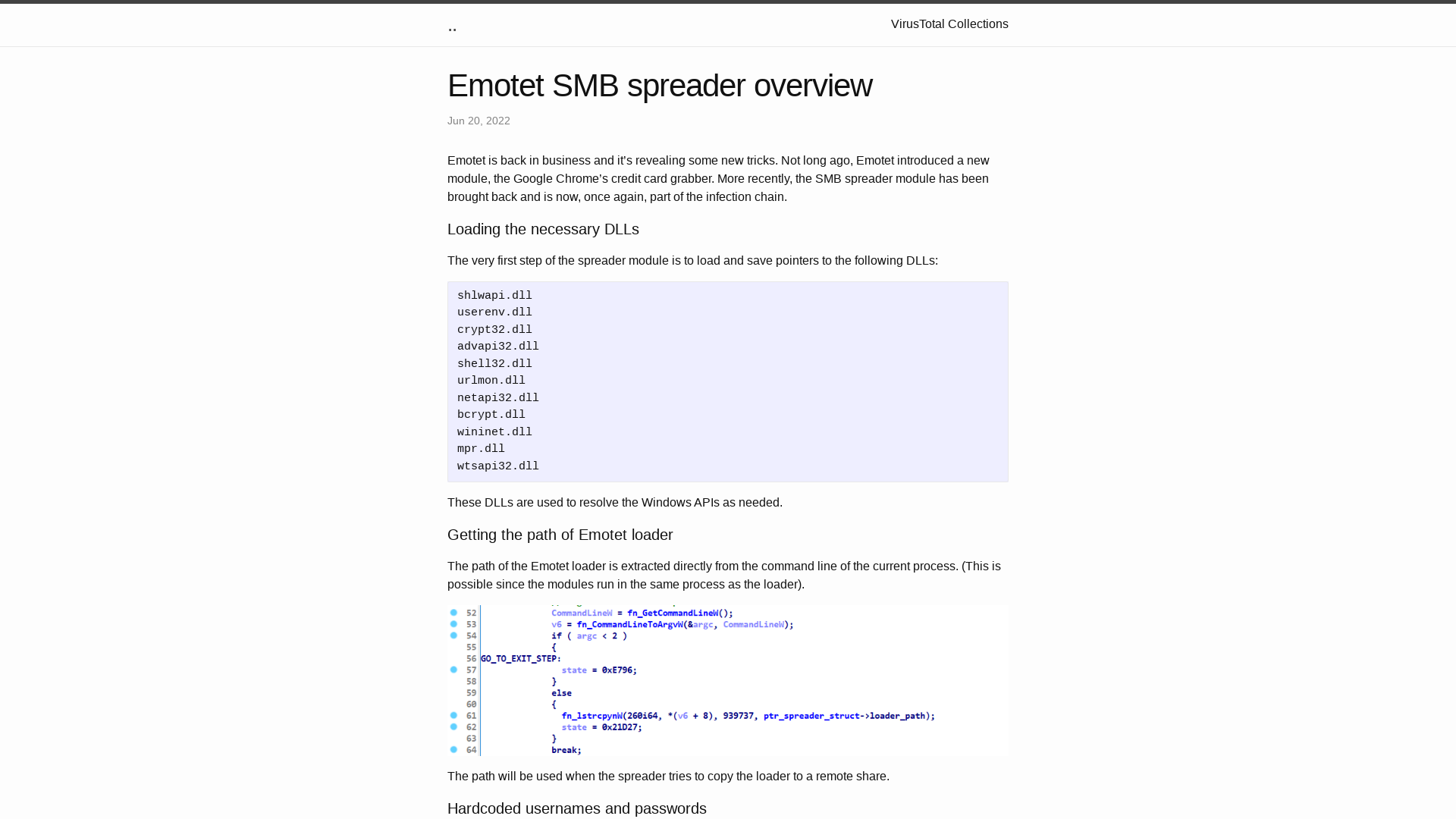 Emotet SMB spreader overview | ..